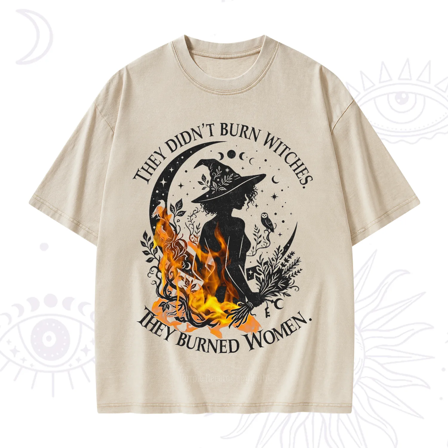 Purplehecate They Didn't Burn Witches Washed T-Shirt