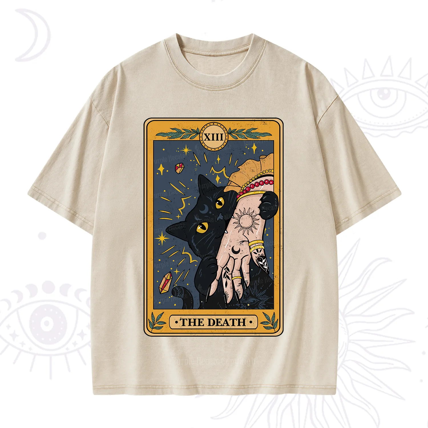 Purplehecate The Death Tarot Card Washed T-Shirt