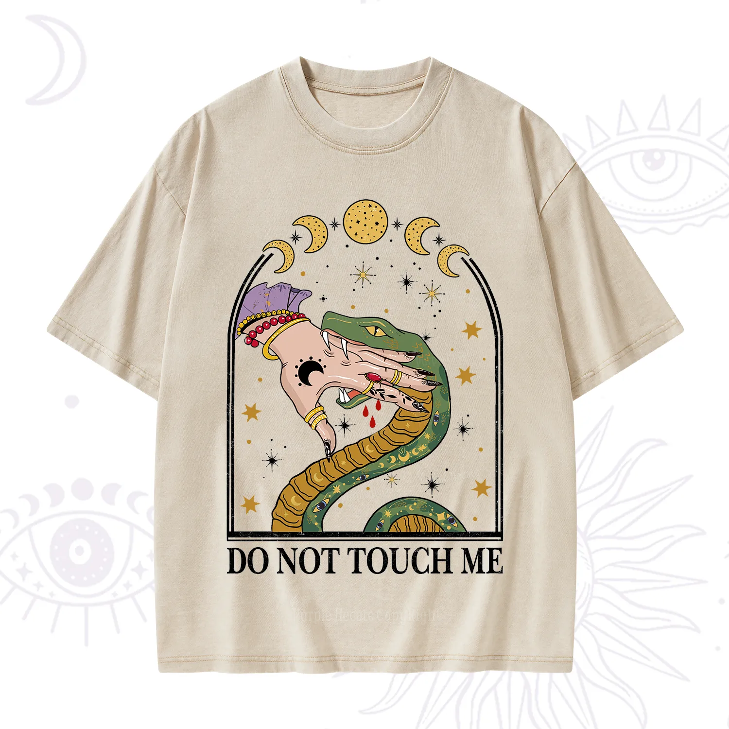 Purplehecate Do Not Touch Me Washed T-Shirt