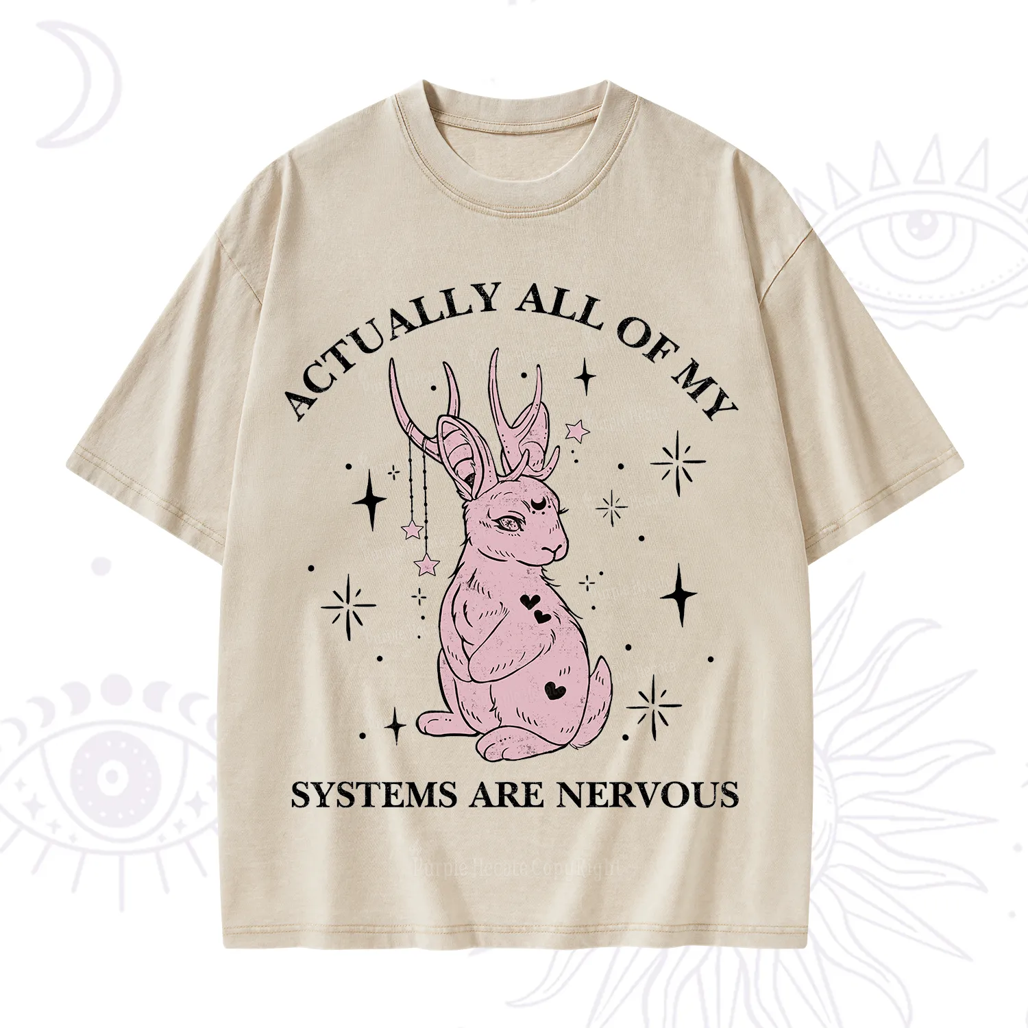 Purplehecate Actually All Of My Systems Are Nervous Washed T-Shirt