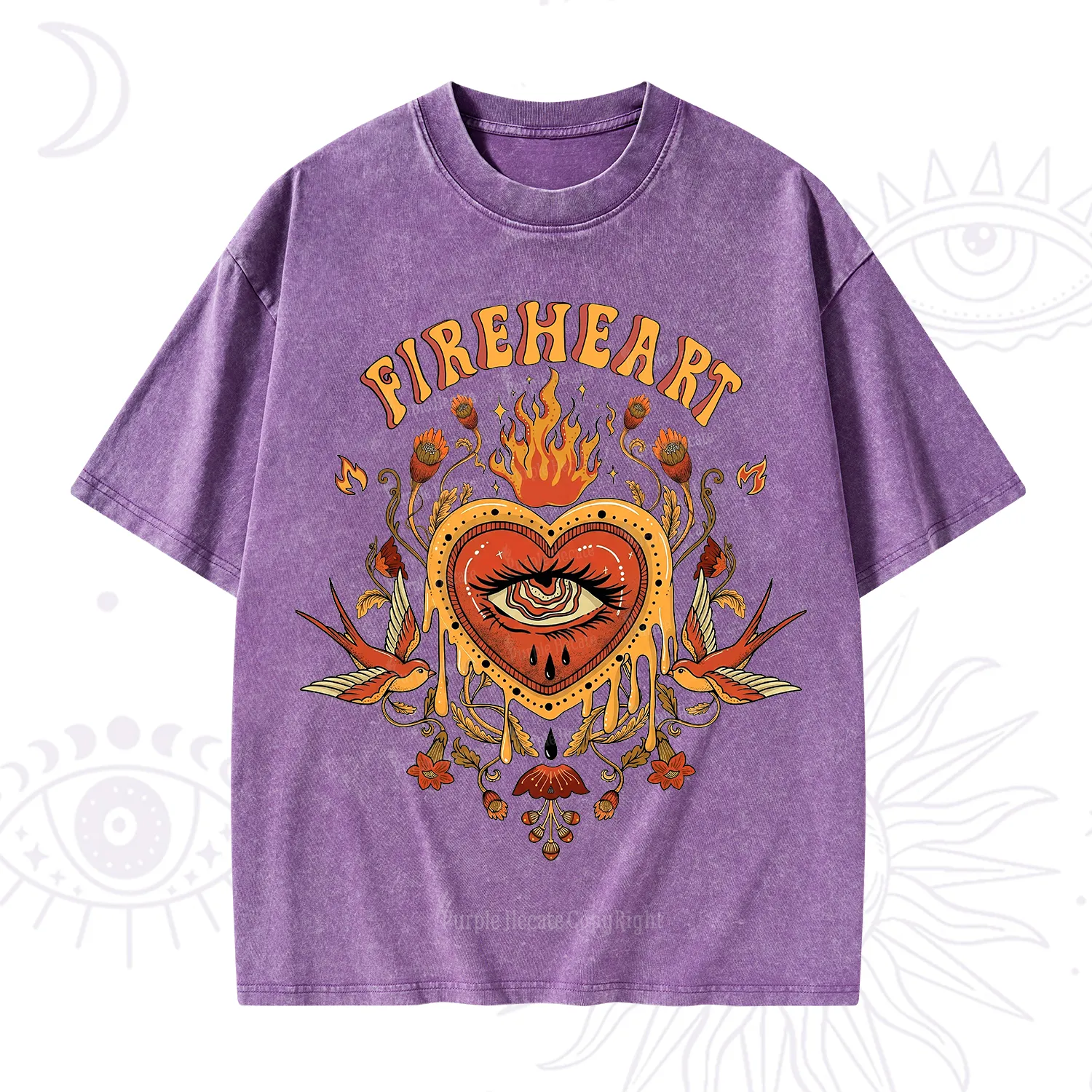 Purplehecate Fireheart Washed T-Shirt