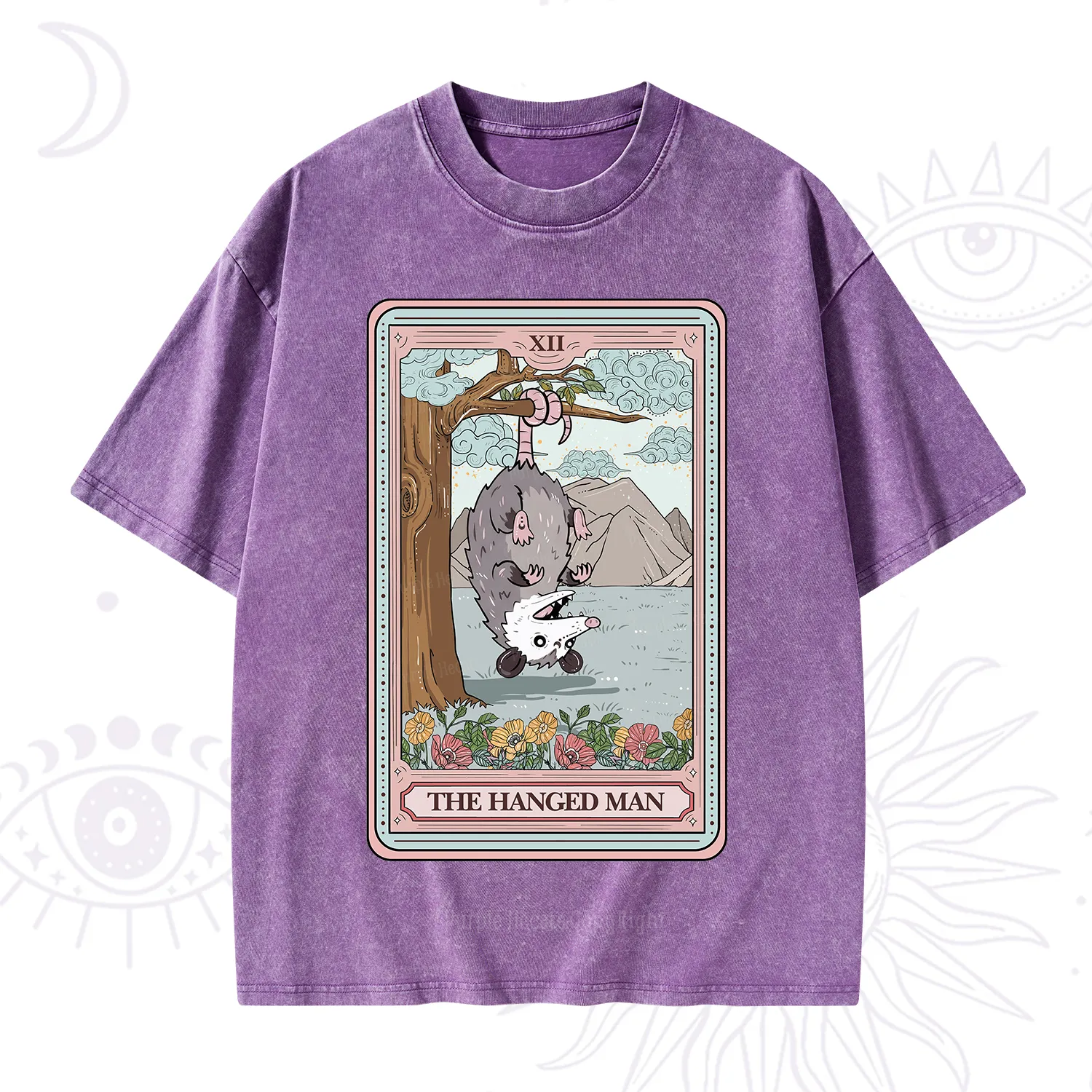 Purplehecate The Hanged Man Tarot Opossum Washed T-Shirt