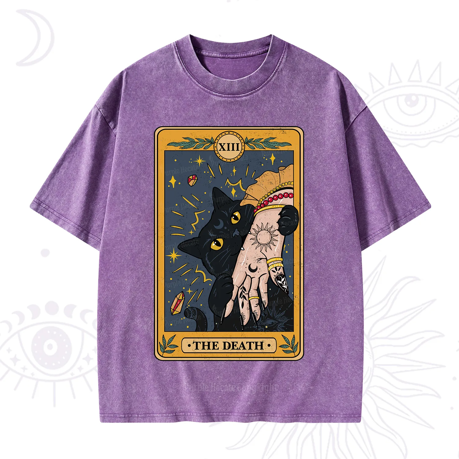 Purplehecate The Death Tarot Card Washed T-Shirt