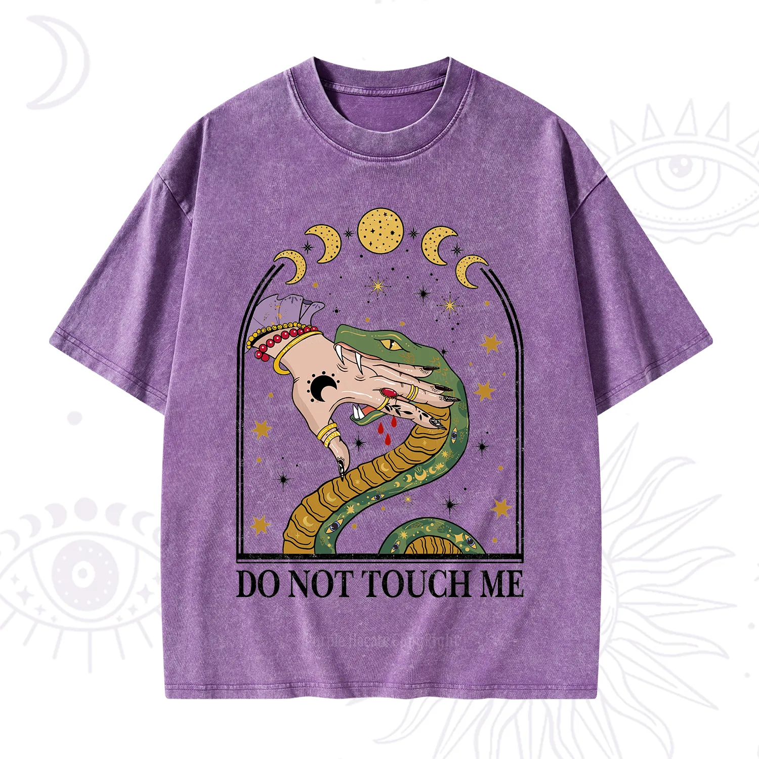 Purplehecate Do Not Touch Me Washed T-Shirt
