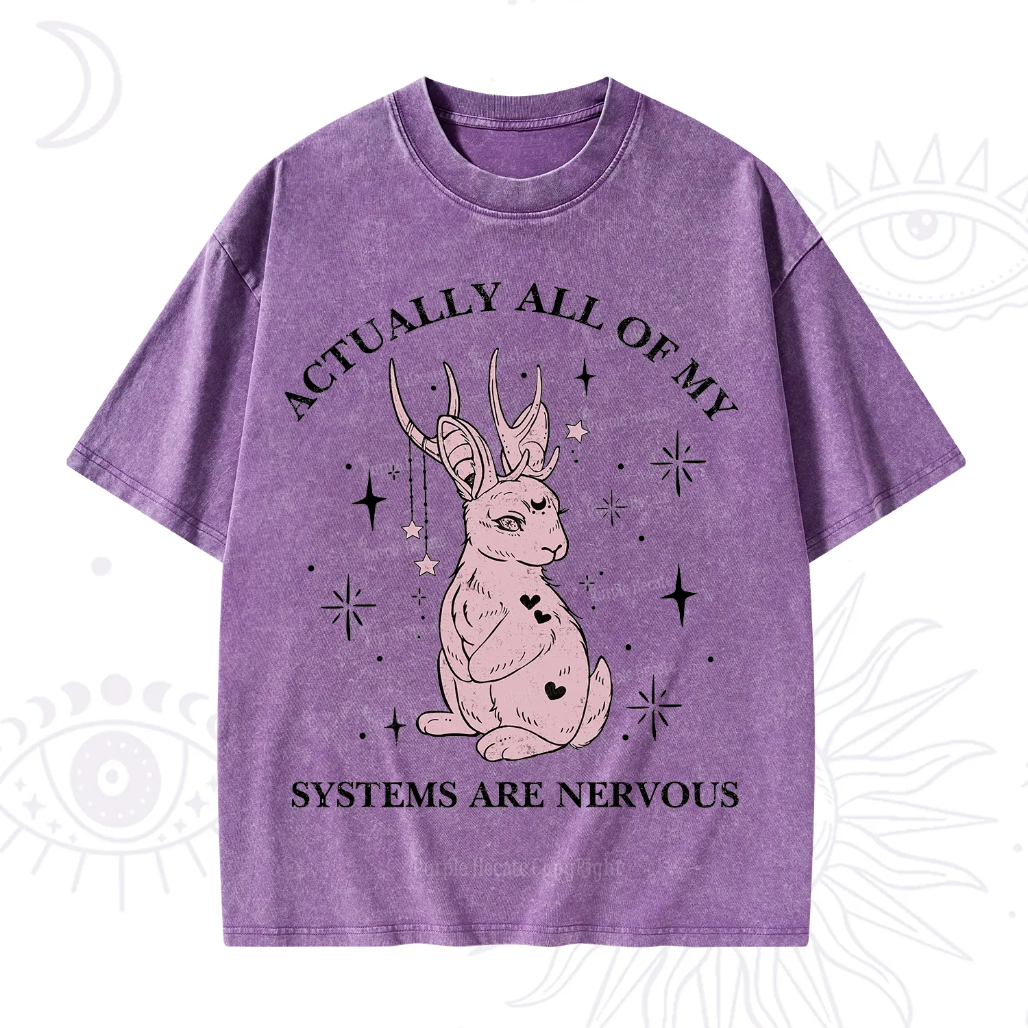 Purplehecate Actually All Of My Systems Are Nervous Washed T-Shirt