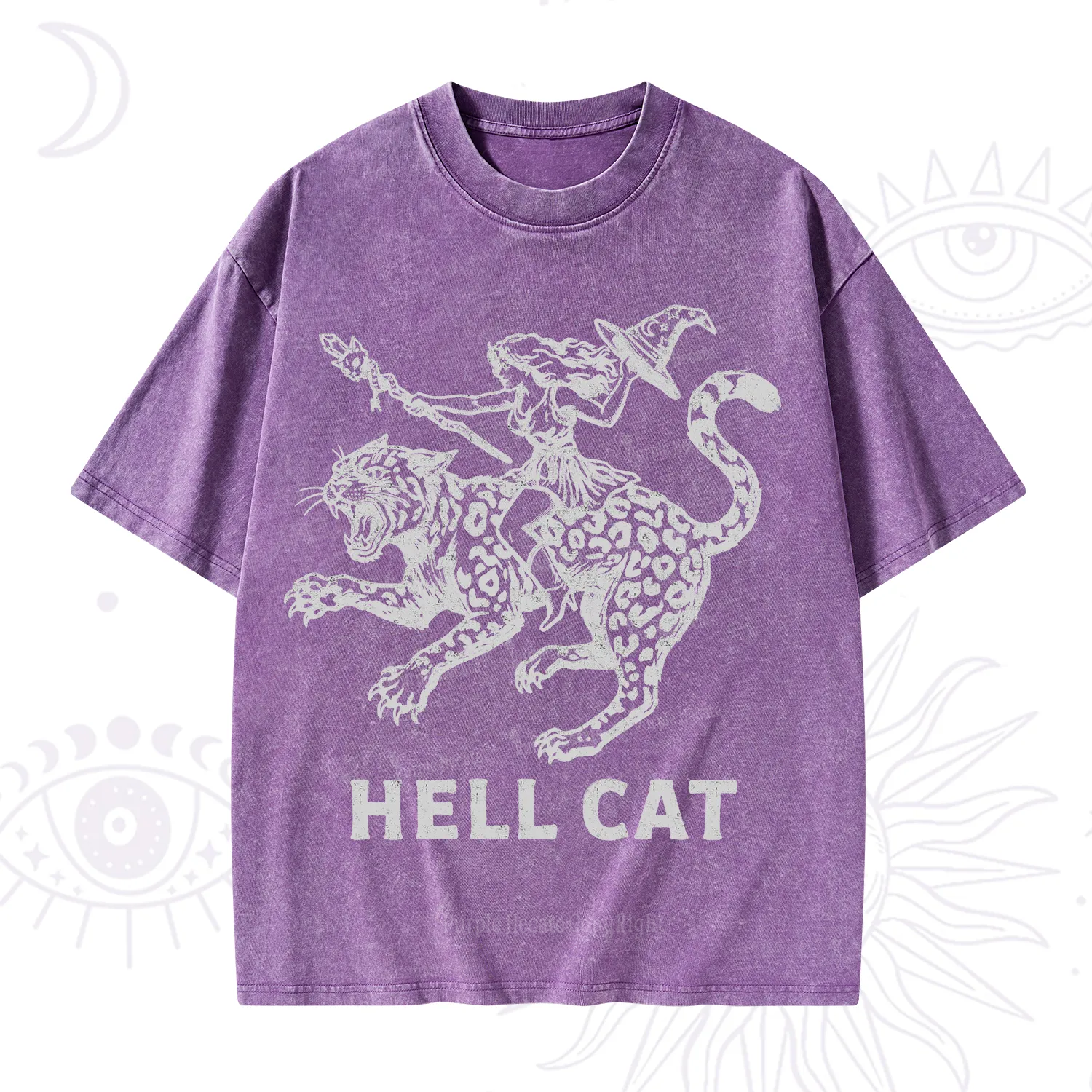 Purplehecate Hex Girl Hell Cat Washed T-Shirt