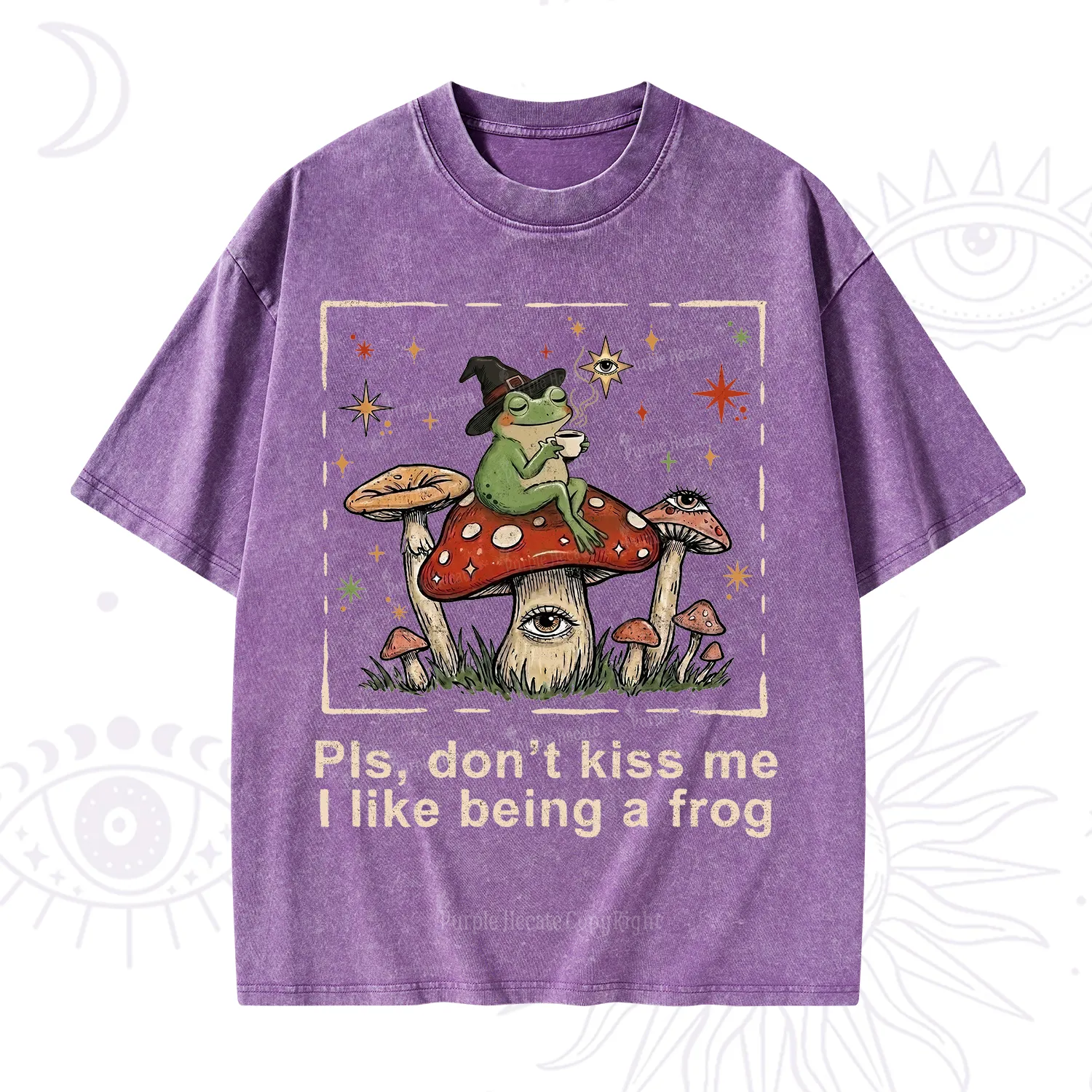 Purplehecate Please Don't Kiss Me I like Being A Frog Washed T-Shirt