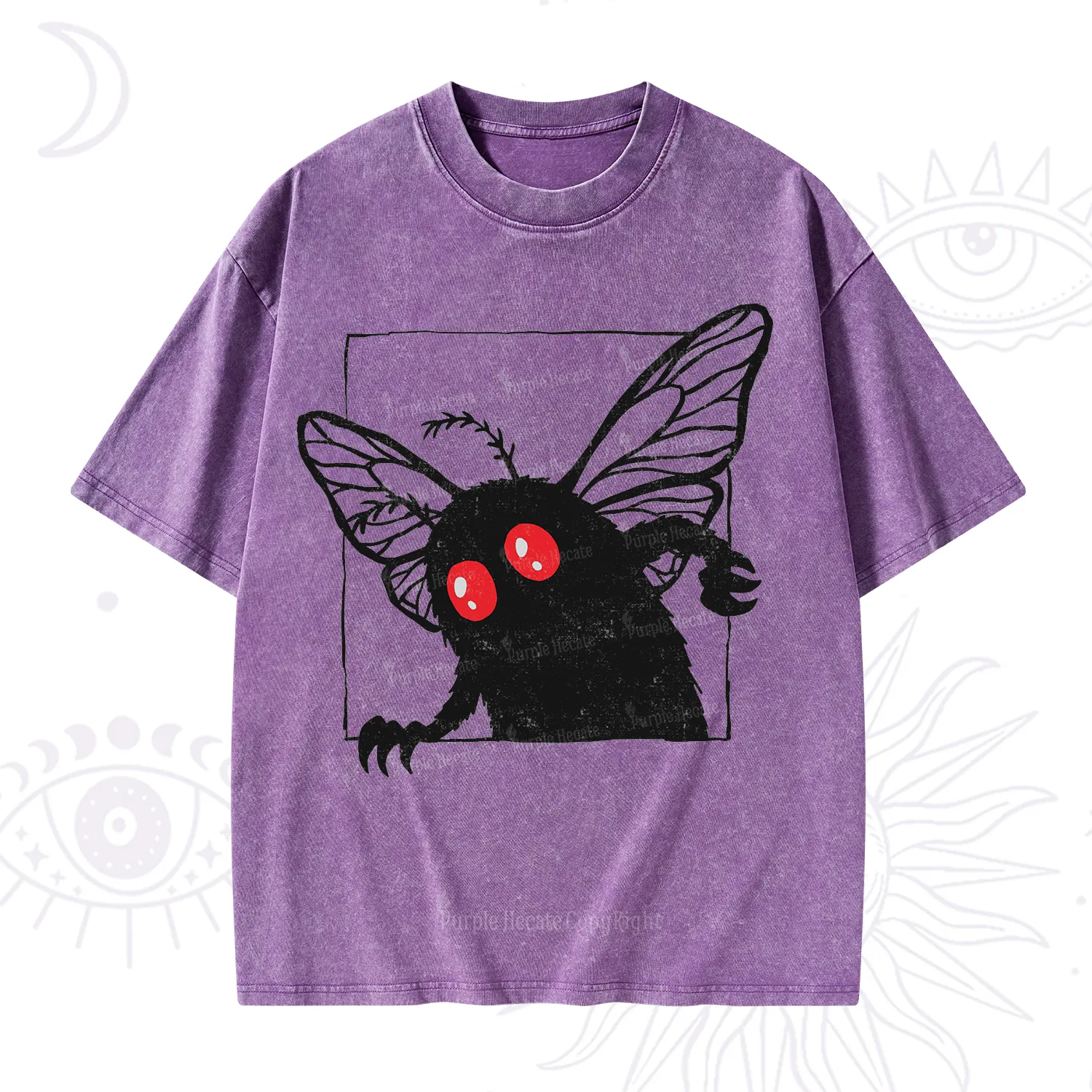 Purplehecate The Curious Mothman Washed T-Shirt