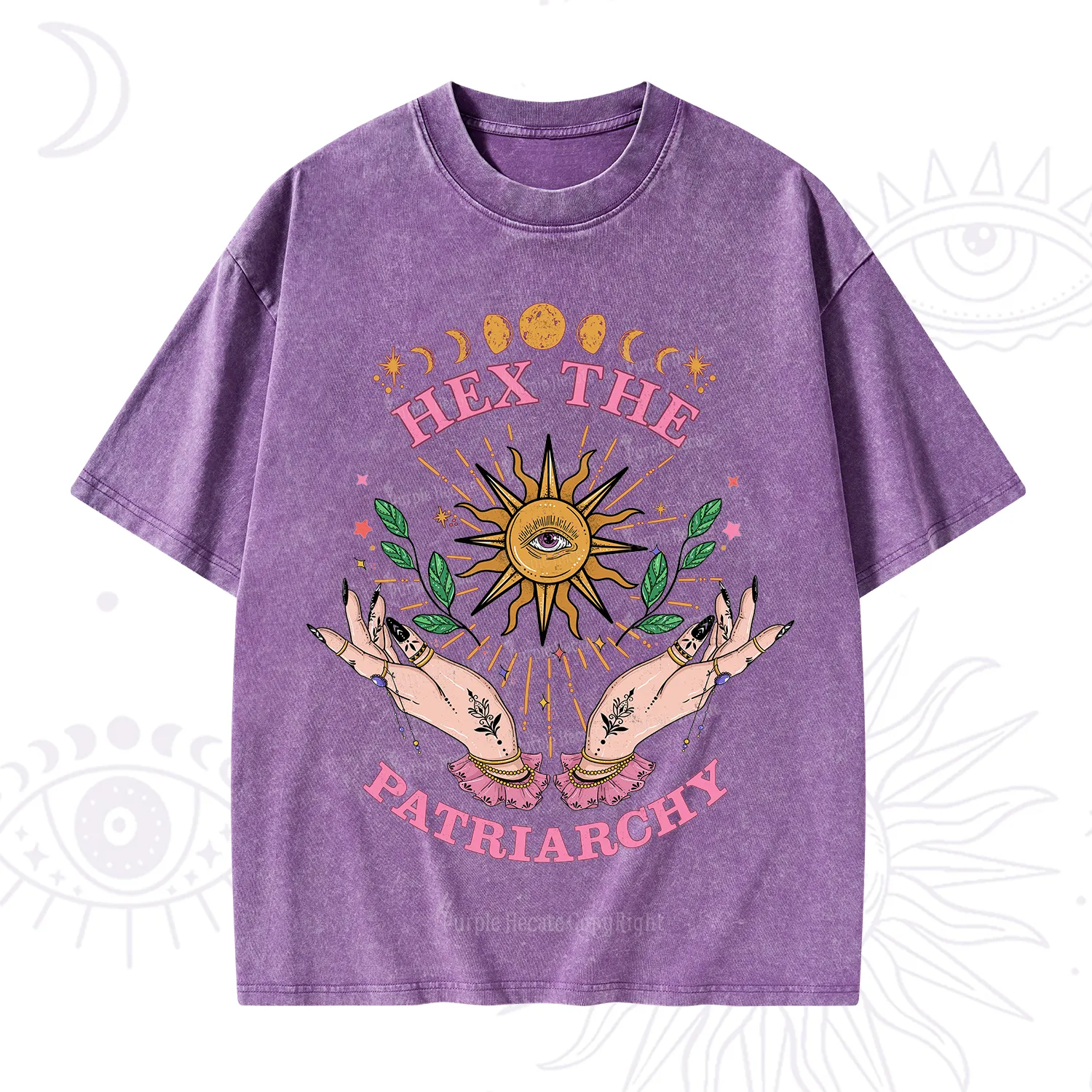 Purplehecate Hex The Patriarchy Witchy Washed T-Shirt