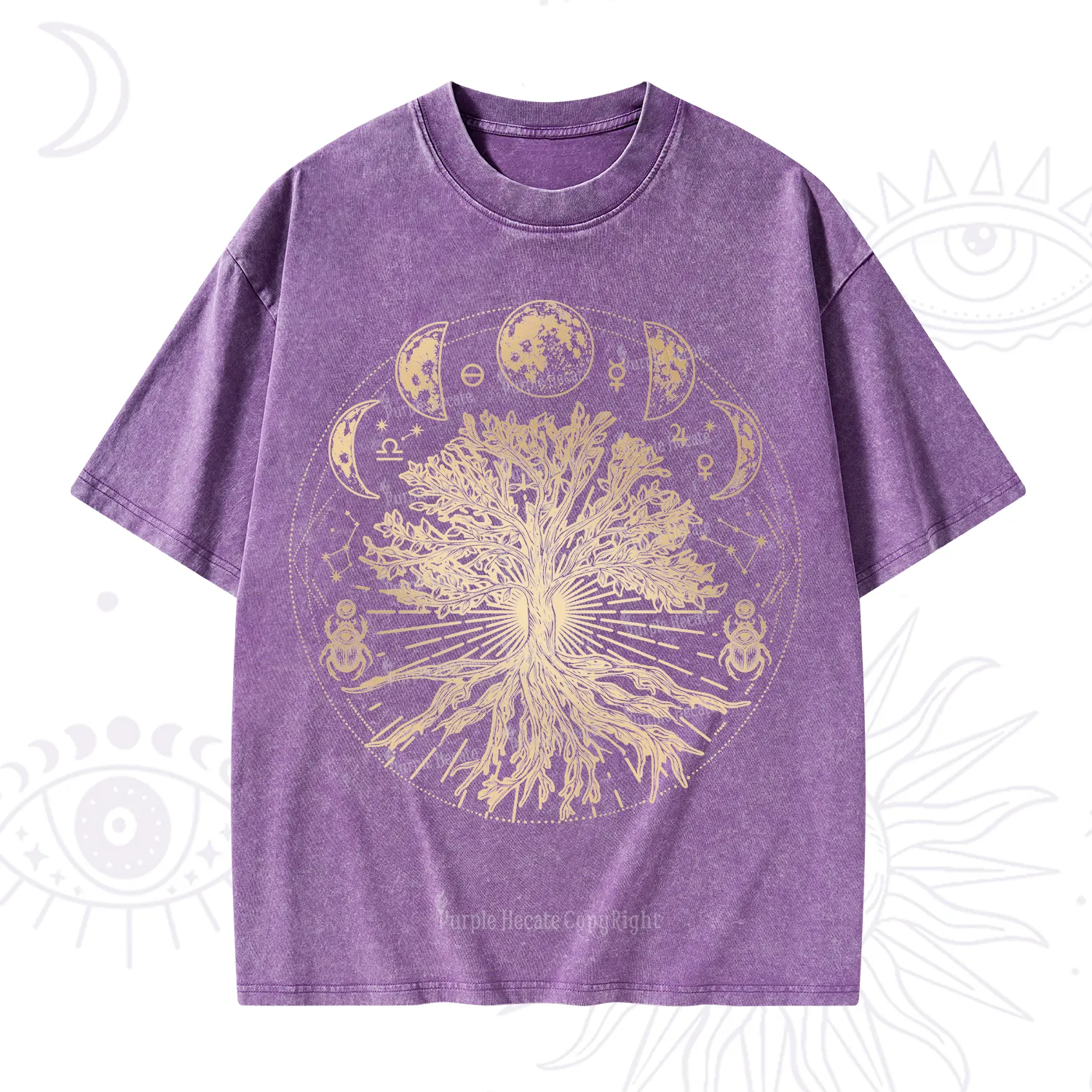 Purplehecate Tree Of Lif Washed T-Shirt