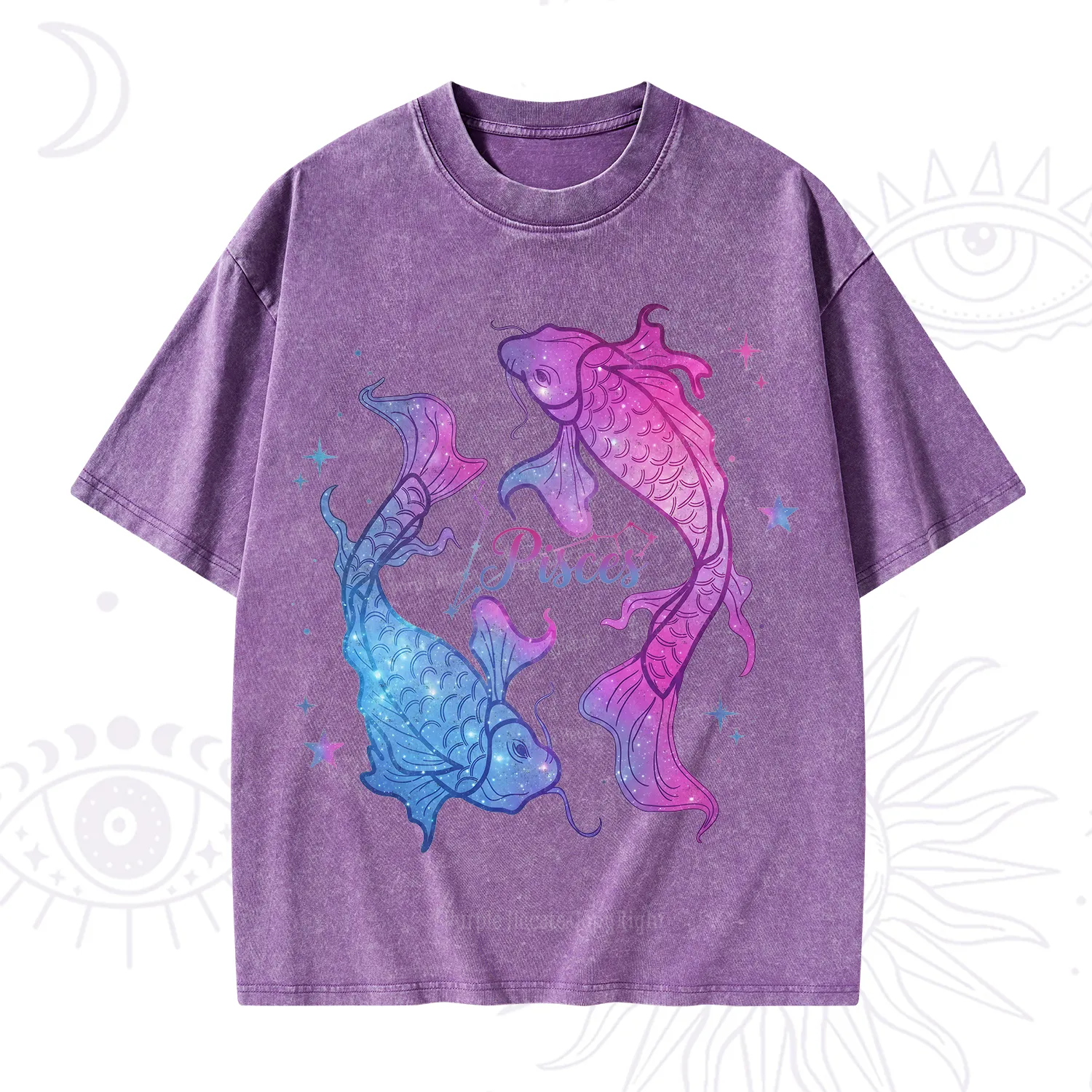 Purplehecate Pisces Zodiac Washed T-Shirt