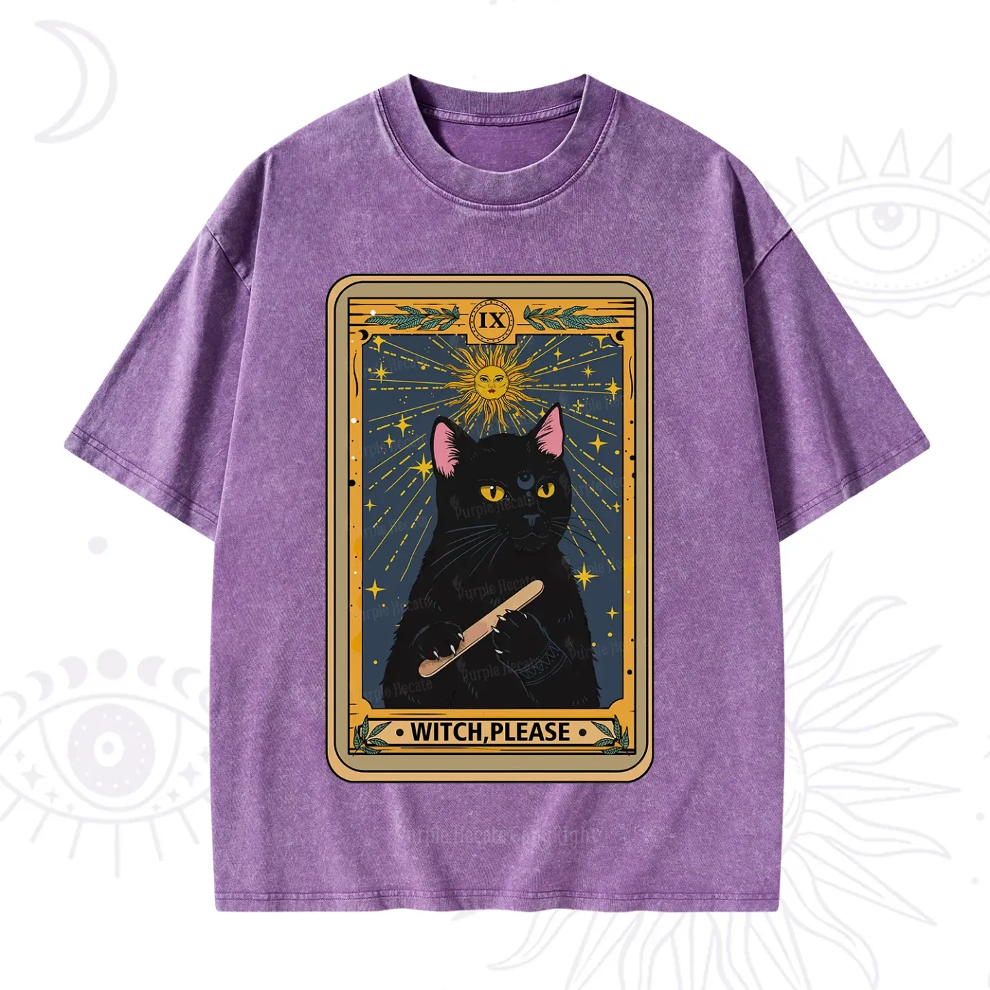 Purplehecate The Witch Please Tarot Washed T-Shirt