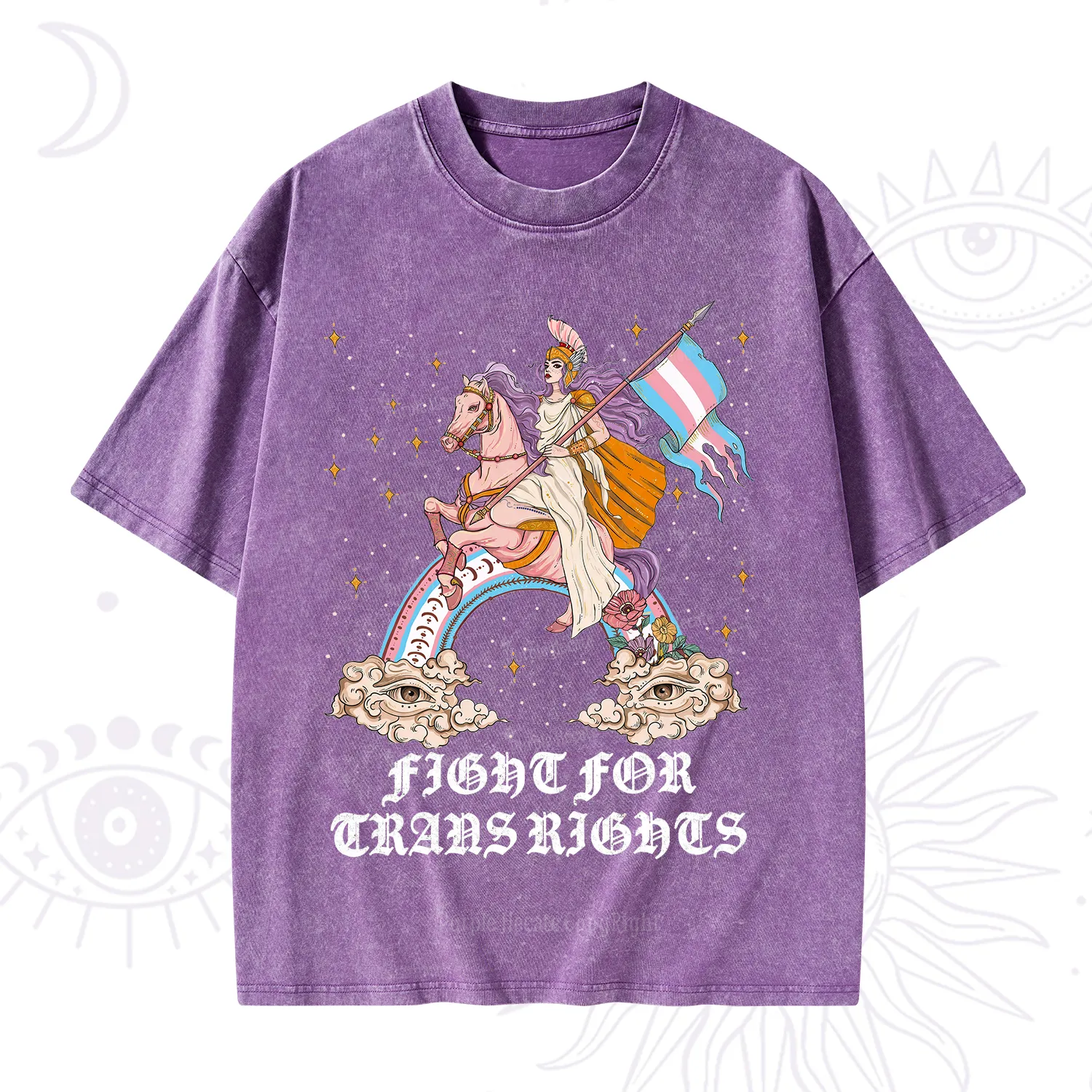Purplehecate Fight for Trans Rights Knight Washed T-Shirt