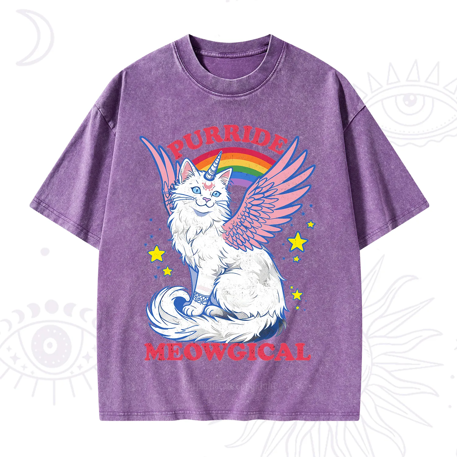 Purplehecate Purride Meowgical Washed T-Shirt