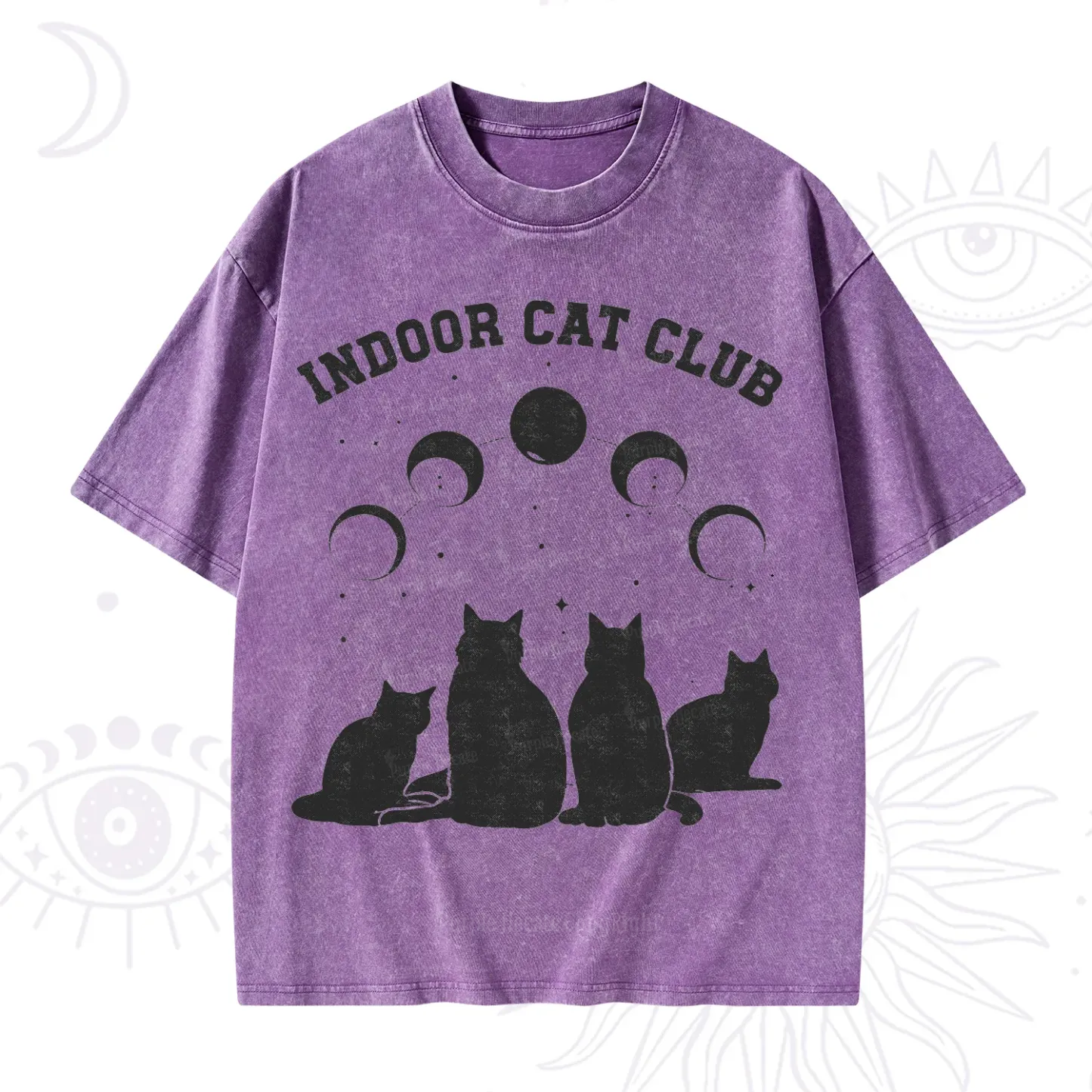 Purplehecate Indoor Cat Club Washed T-Shirt