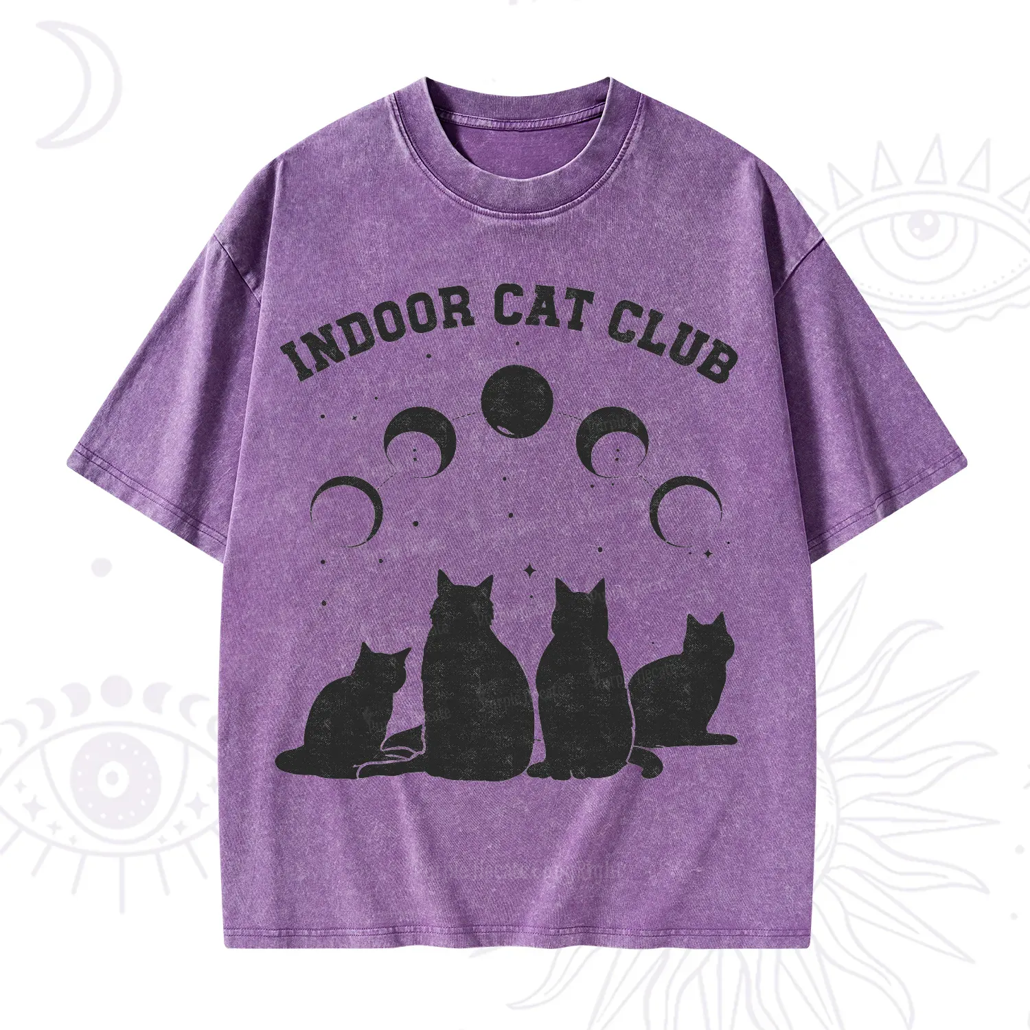Purplehecate Indoor Cat Club Washed T-Shirt