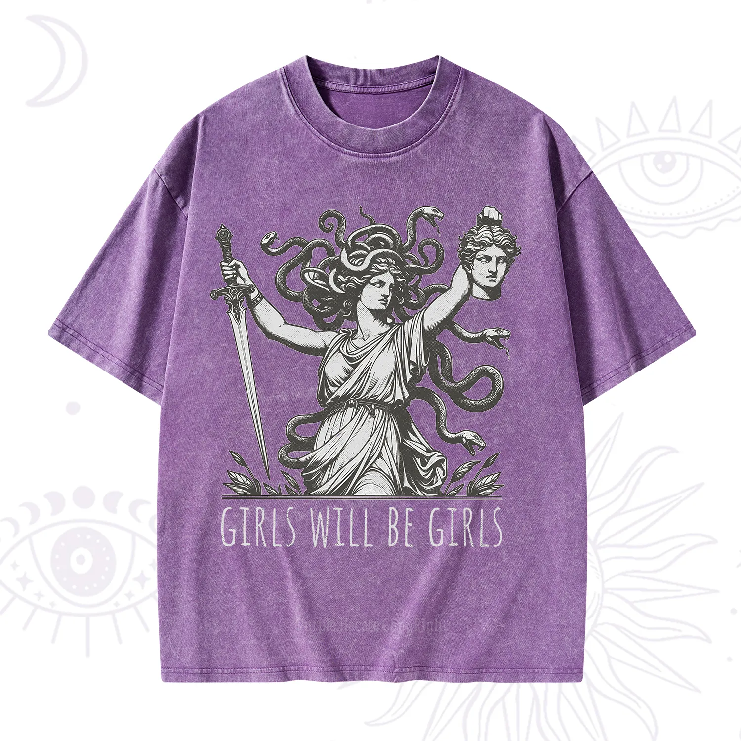 Purplehecate Girls Will Be Girls Medusa Washed T-Shirt