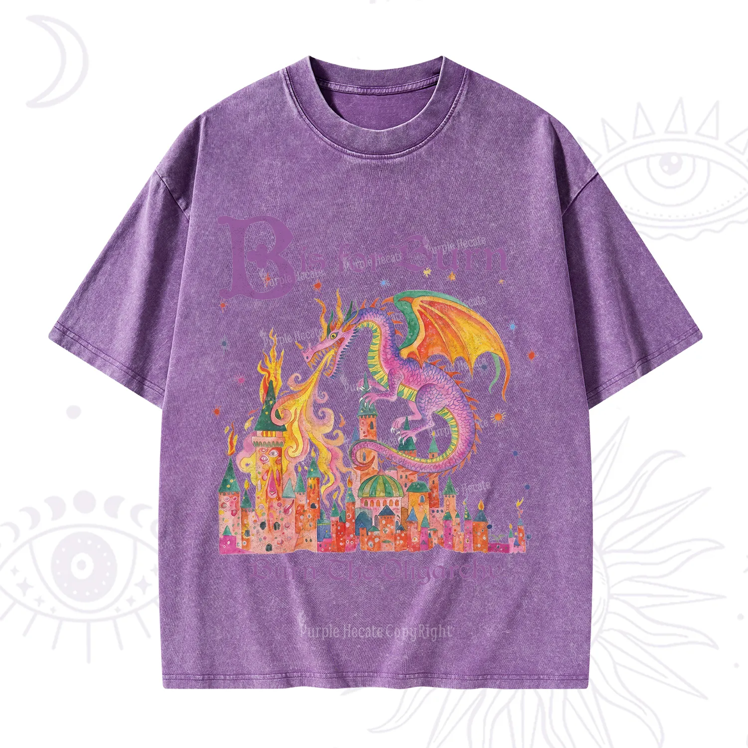 Purplehecate Burn The Oligarchy Washed T-Shirt