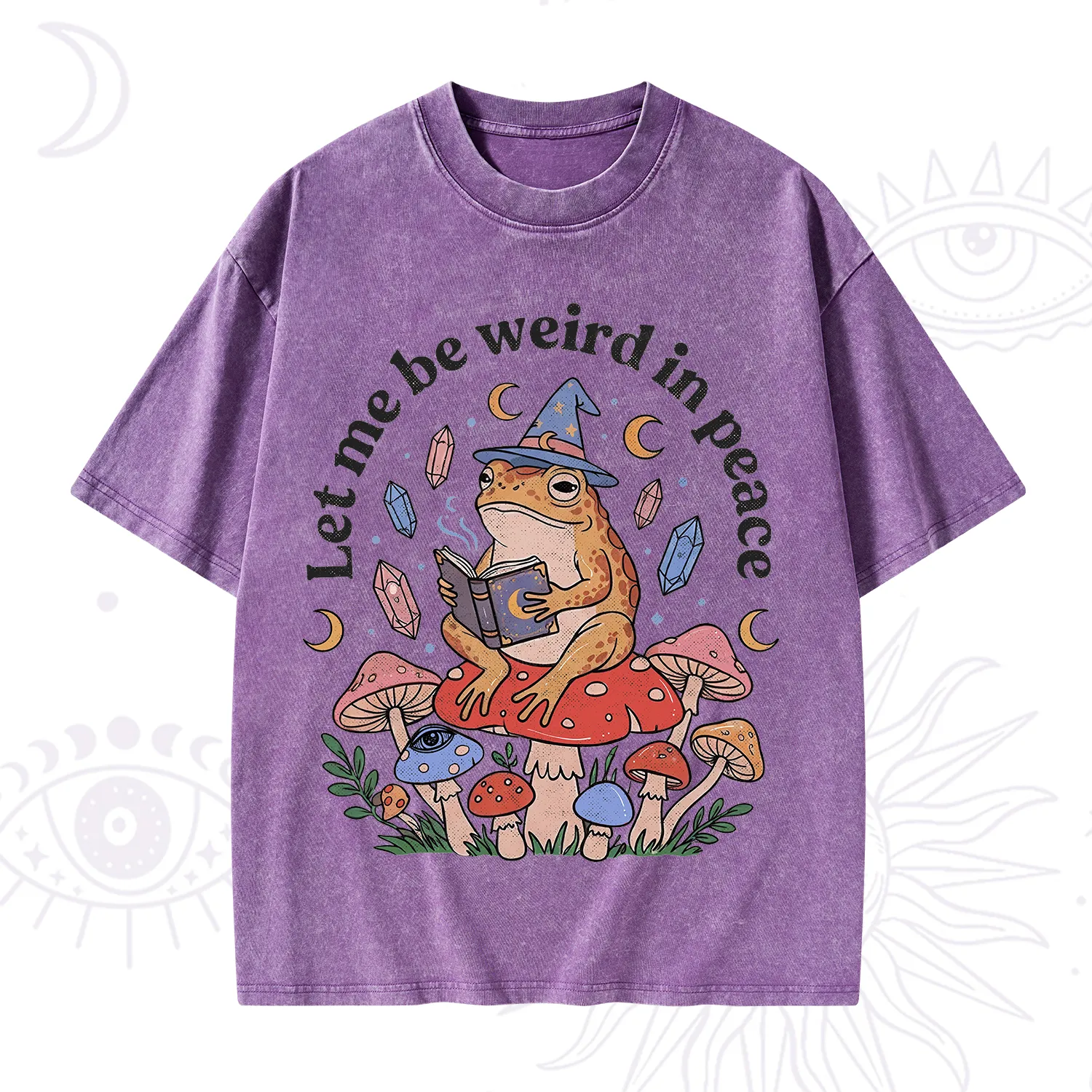 Purplehecate Let Me Be Weird in Peace Frog Washed T-Shirt