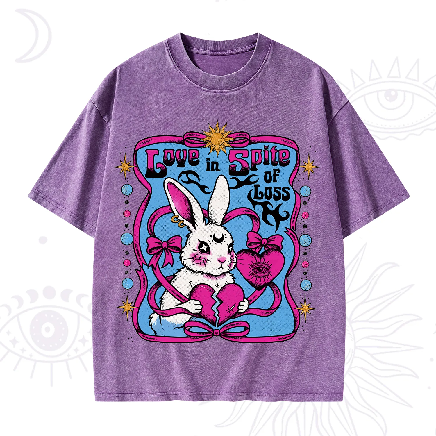Purplehecate Love in Spite of Loss Bunny Washed T-Shirt