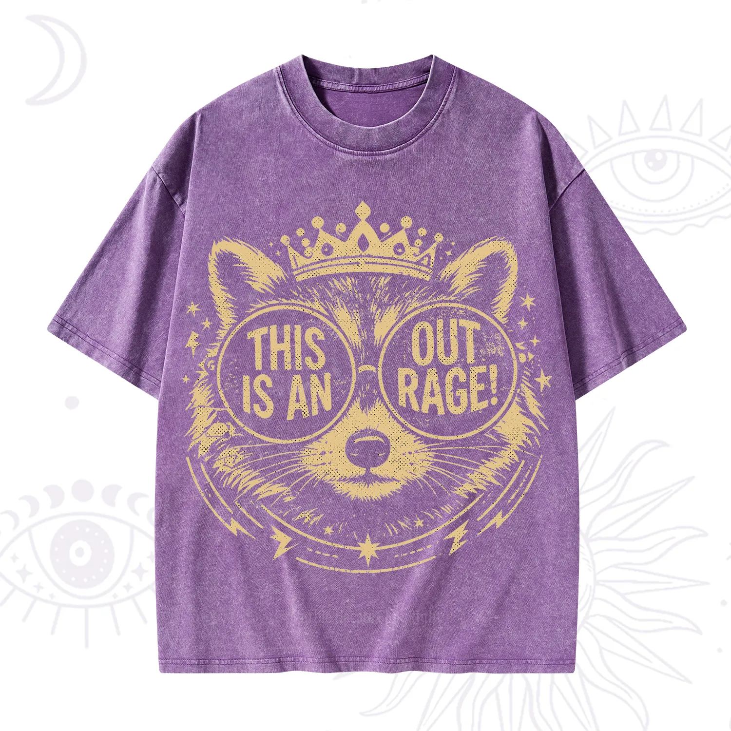 Purplehecate Royal Raccoon Rage Washed T-Shirt