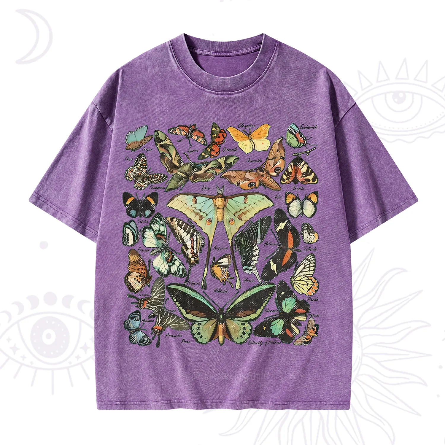 Purplehecate Vintage Butterfly & Moth Washed T-Shirt