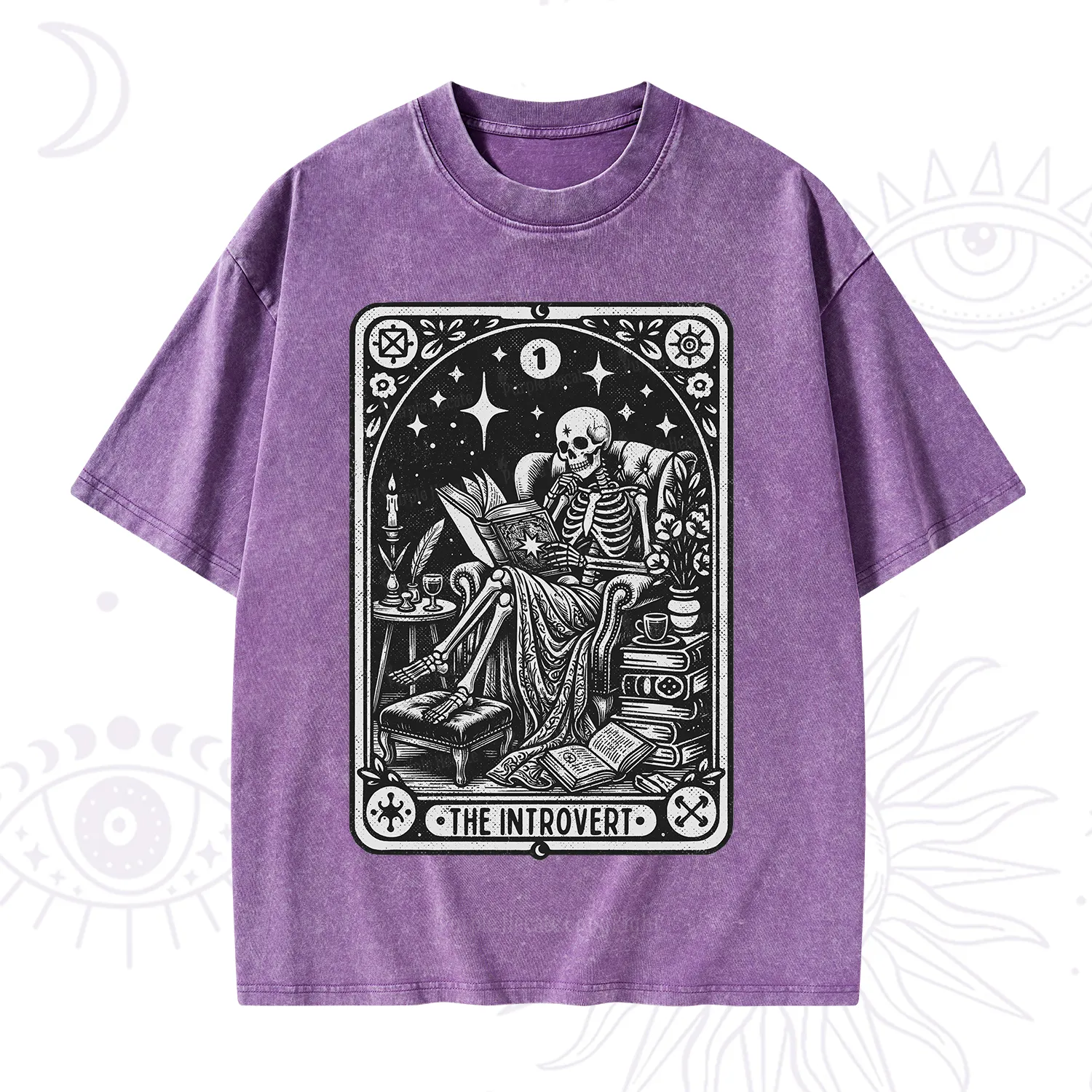 Purplehecate The Introvert Tarot Card Washed T-Shirt