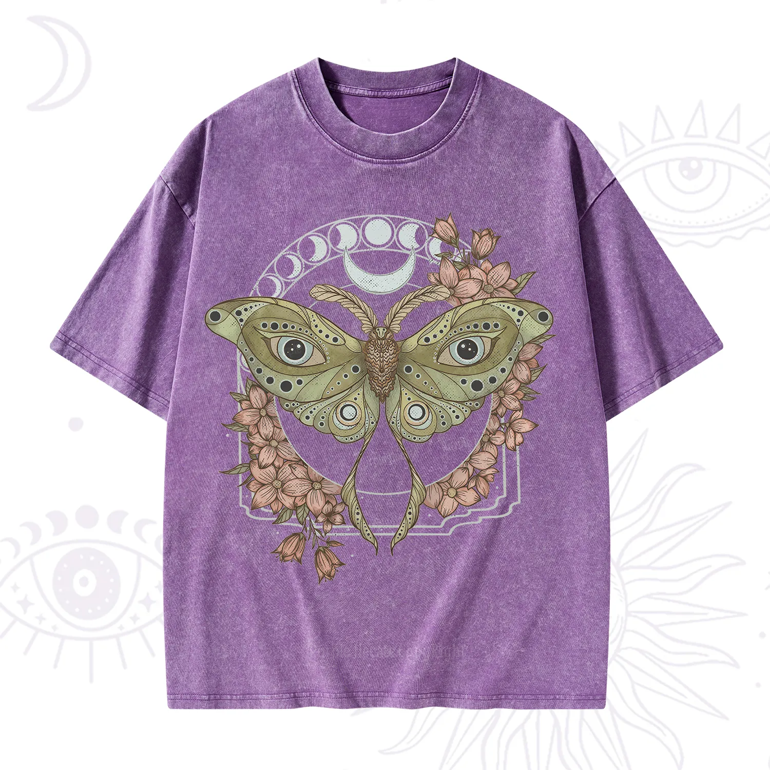 Purplehecate Luna Moth Washed T-Shirt