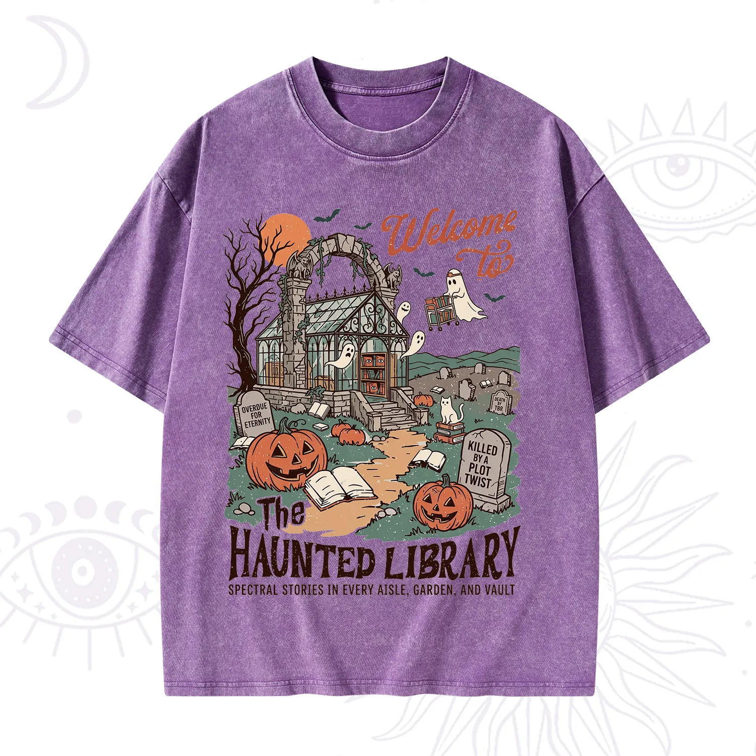 Purplehecate Welcome to the Haunted Library Washed T-Shirt