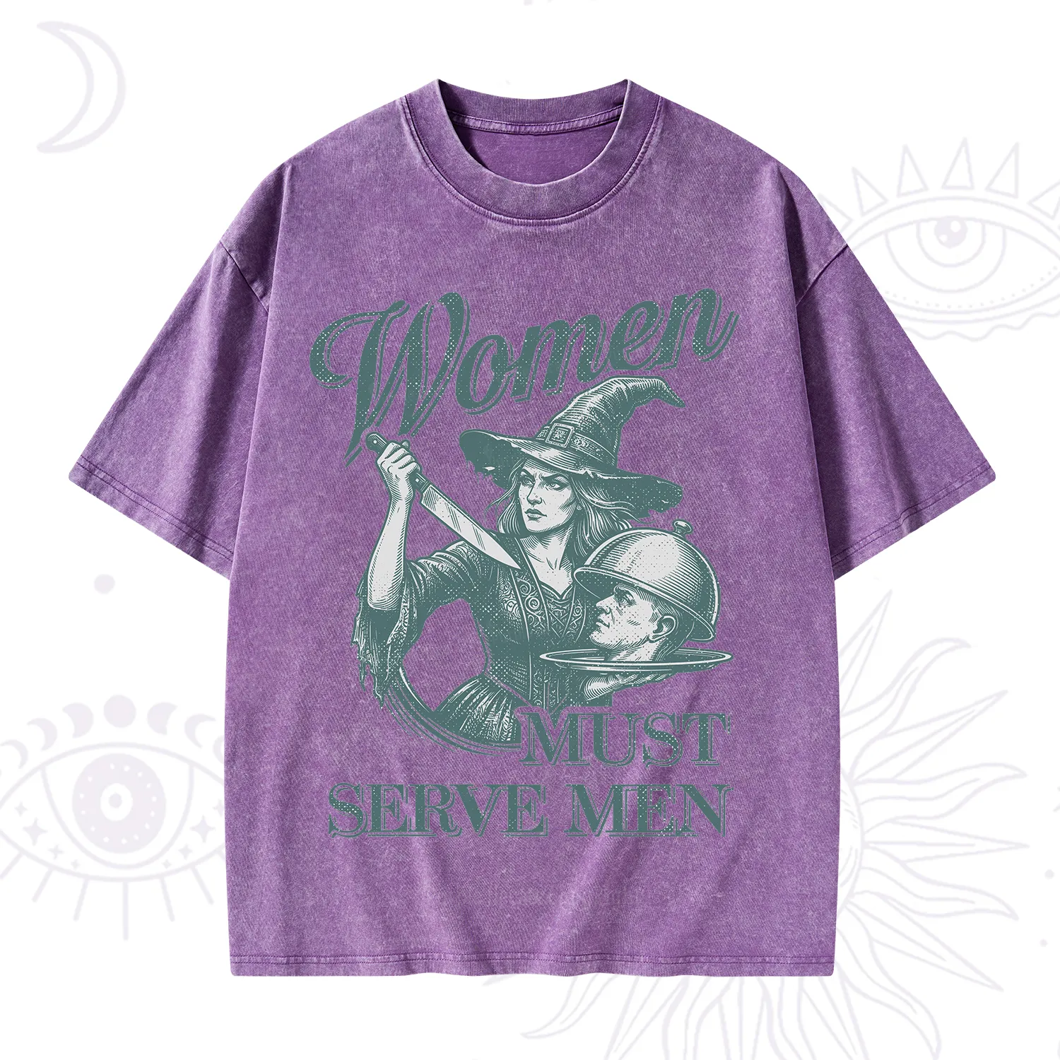 Purplehecate Women Must Serve Men Washed T-Shirt