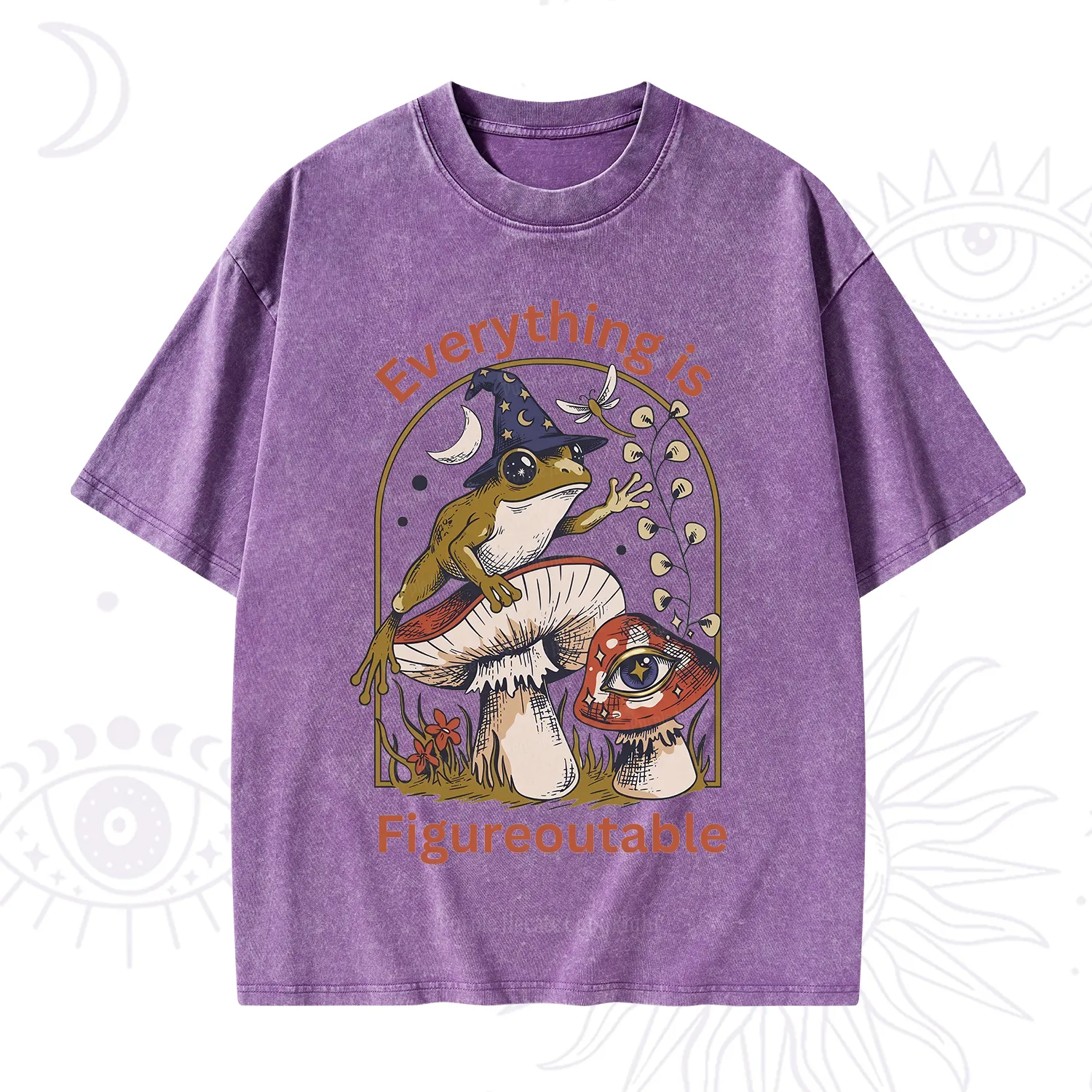 Purplehecate Everything Is Figureoutable Frog Washed T-Shirt
