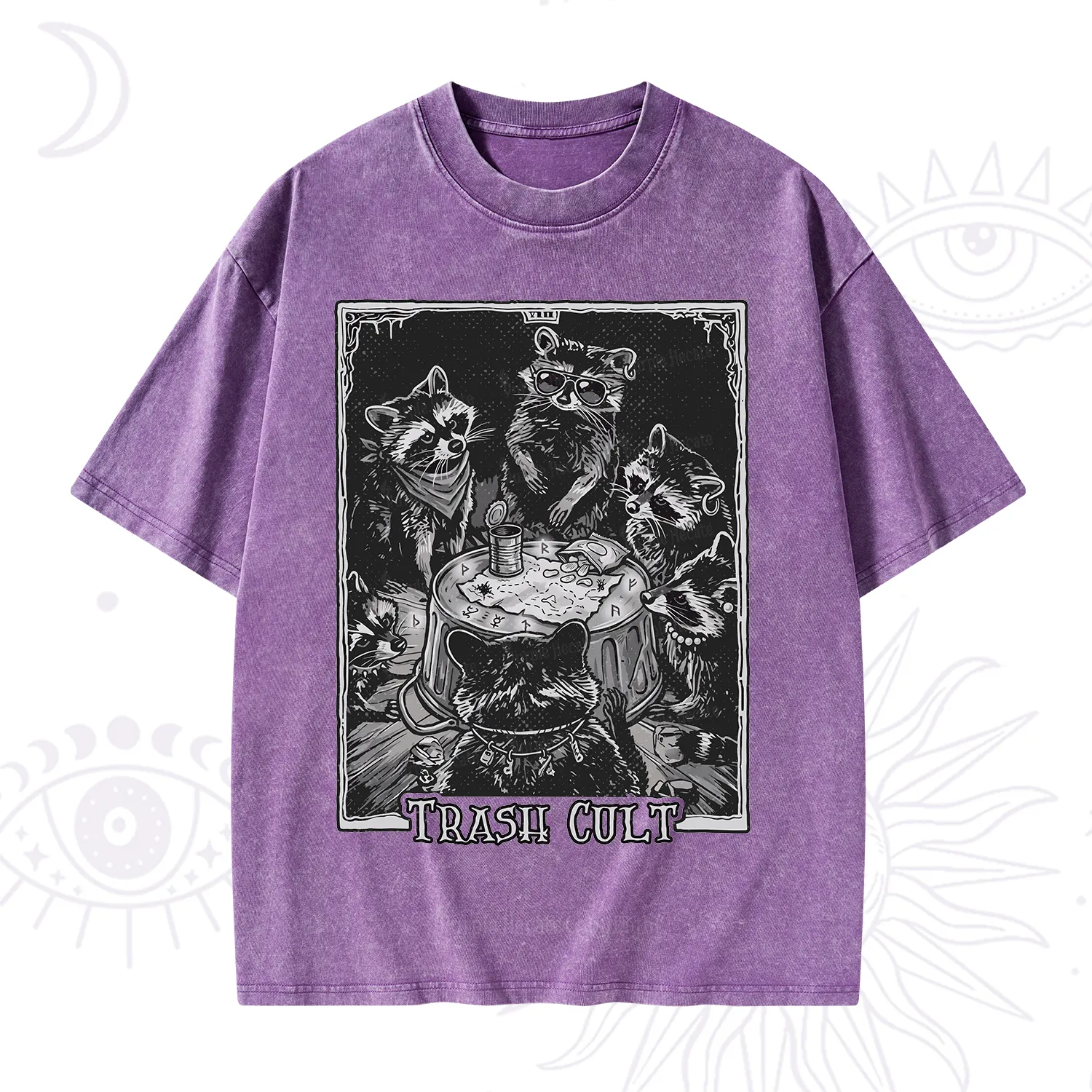 Purplehecate Trash Cult Raccoon Washed T-Shirt