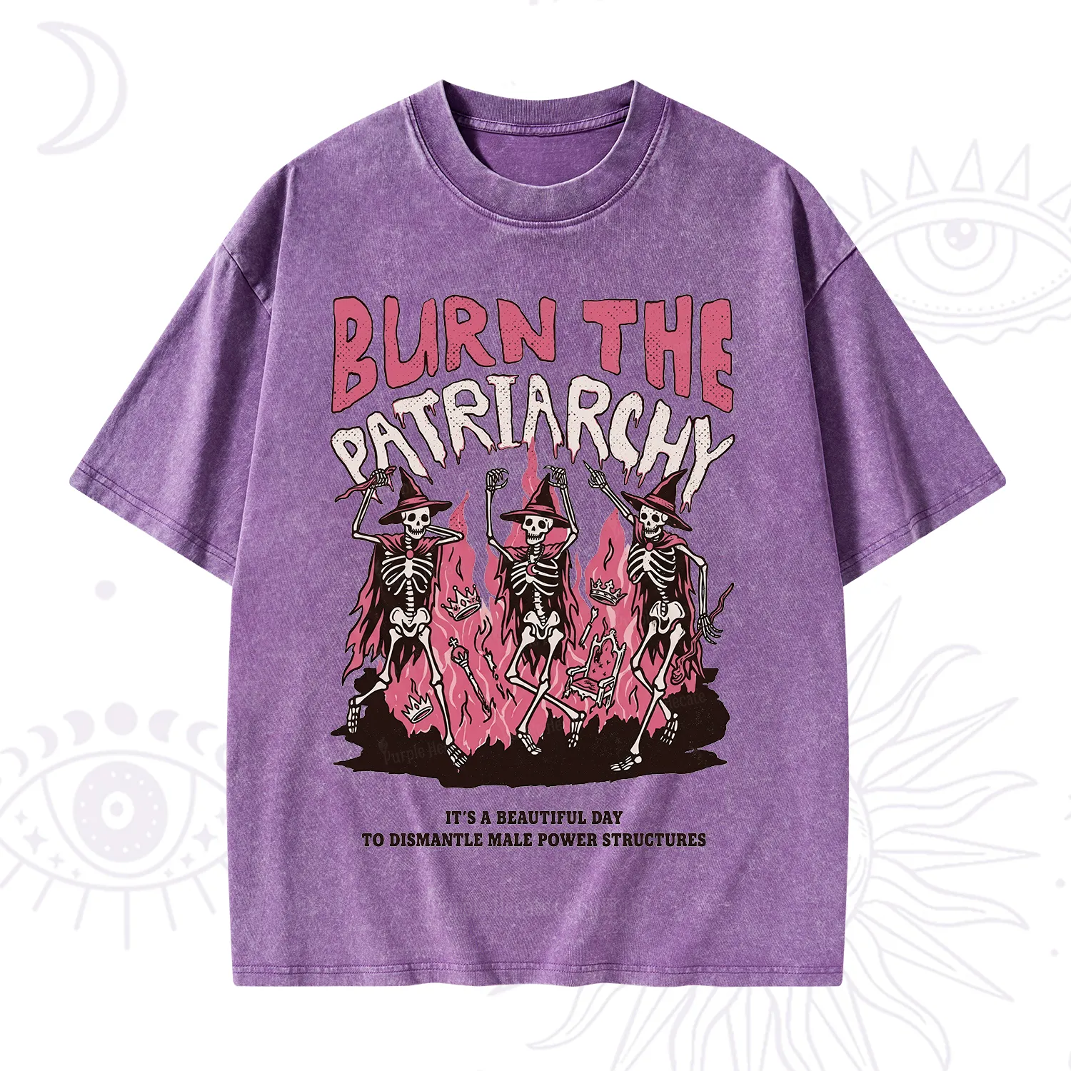 Purplehecate Burn The Patriarchy Washed T-Shirt