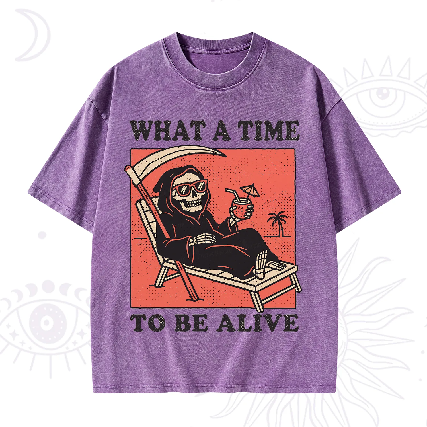 Purplehecate What A Time To Be Alive Washed T-Shirt