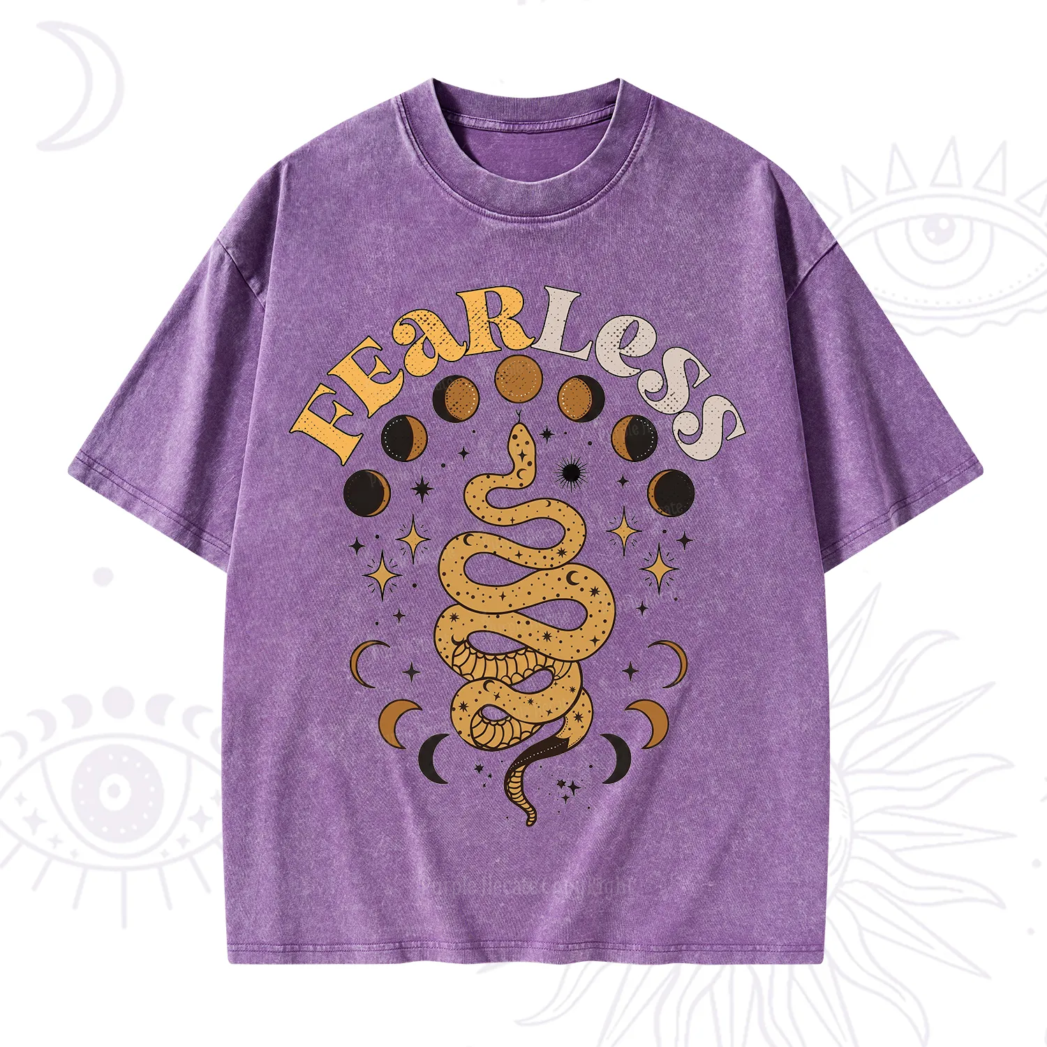 Purplehecate Fearless Serpent of the Moon Phases Washed T-Shirt