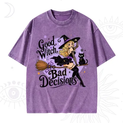 Purplehecate Good Witch Bad Decisions Washed T-Shirt