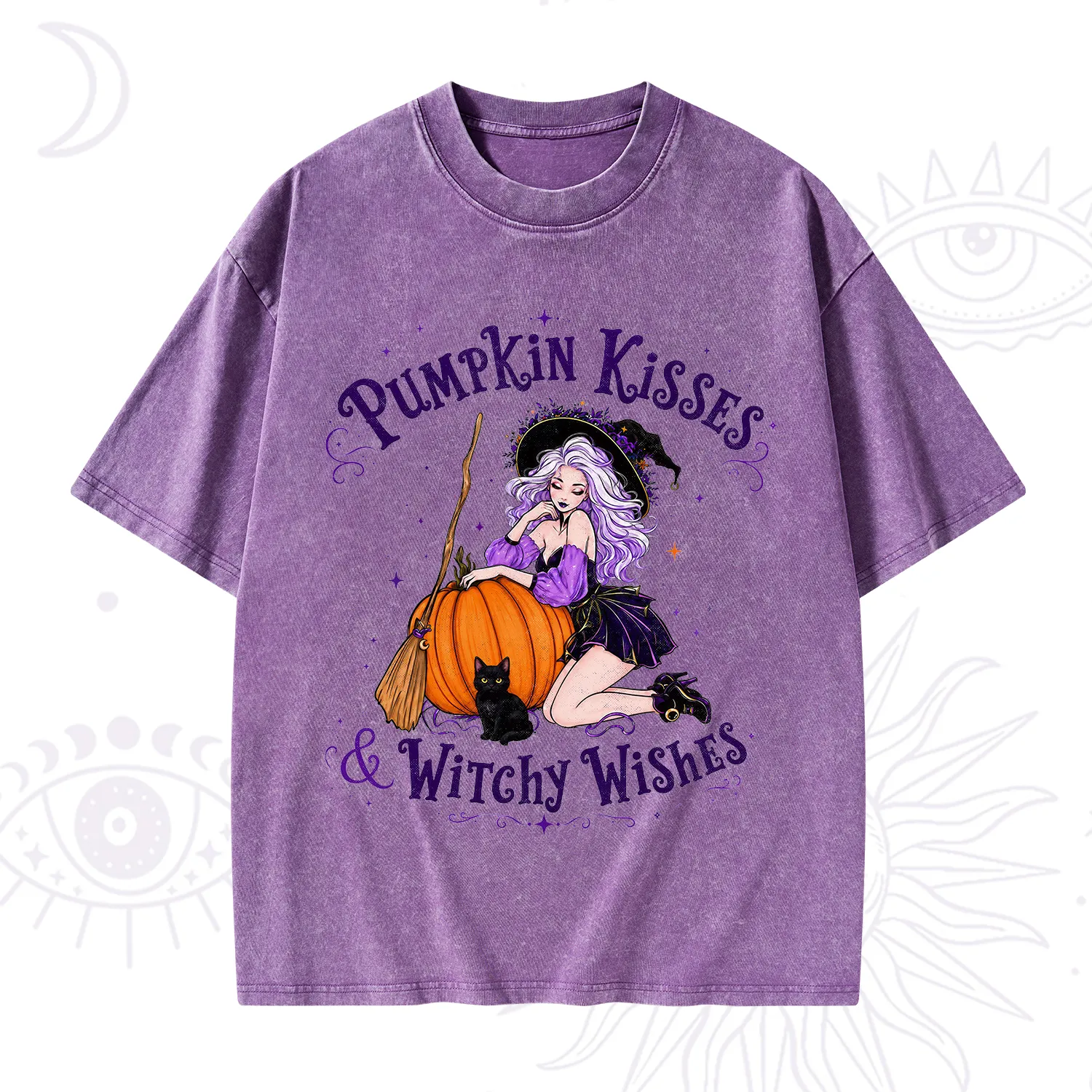 Purplehecate Pumpkin Kisses & Witchy Wishes Washed T-Shirt