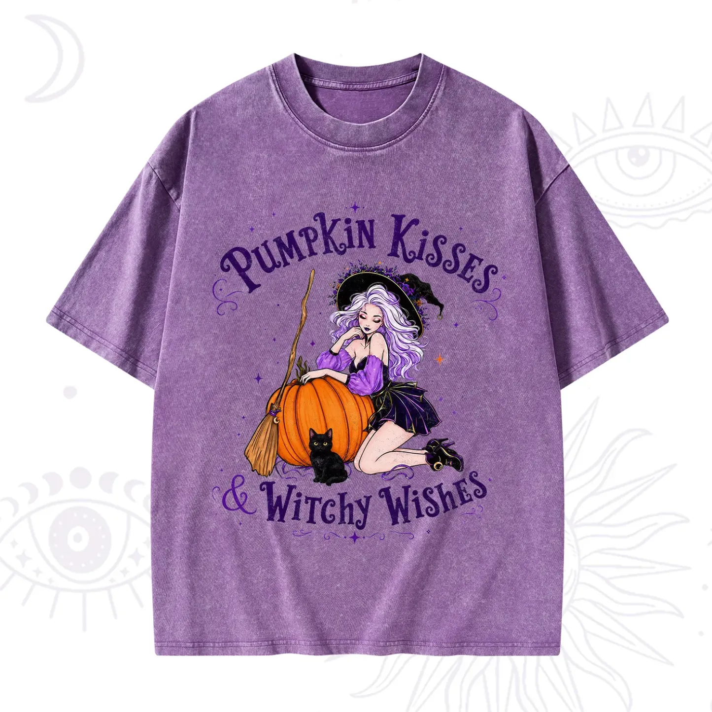 Purplehecate Pumpkin Kisses & Witchy Wishes Washed T-Shirt
