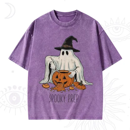 Purplehecate Spooky Prep Ghost Washed T-Shirt