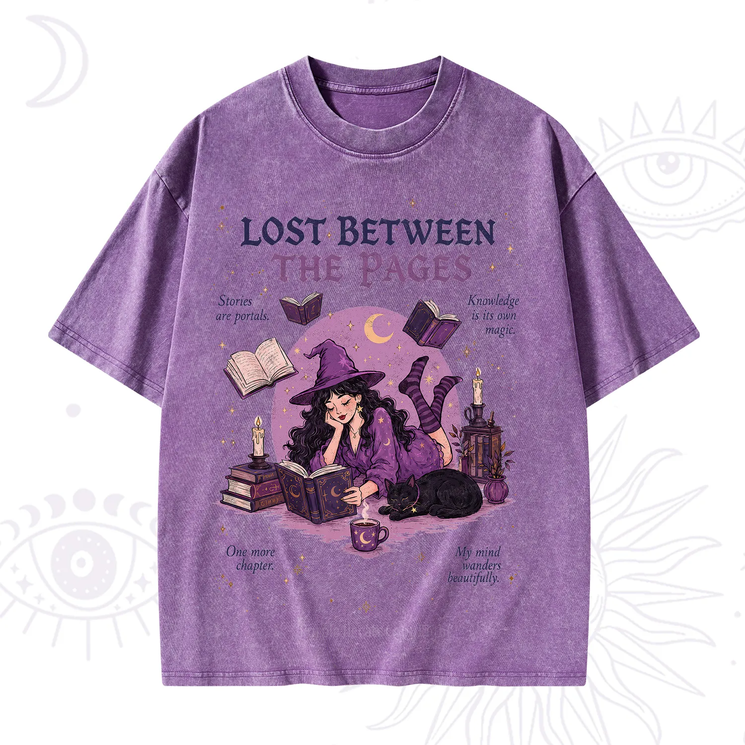 Purplehecate Lost Between the Pages Washed T-Shirt