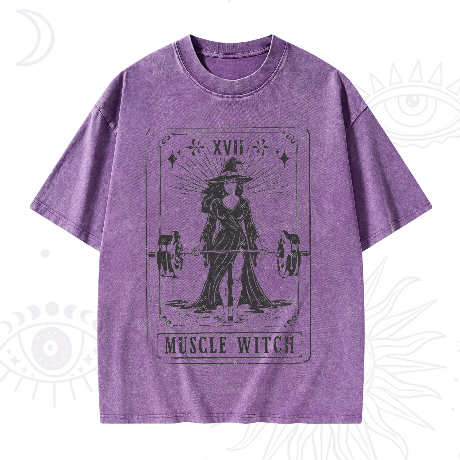Purplehecate The Muscle With Tarot Washed T-Shirt