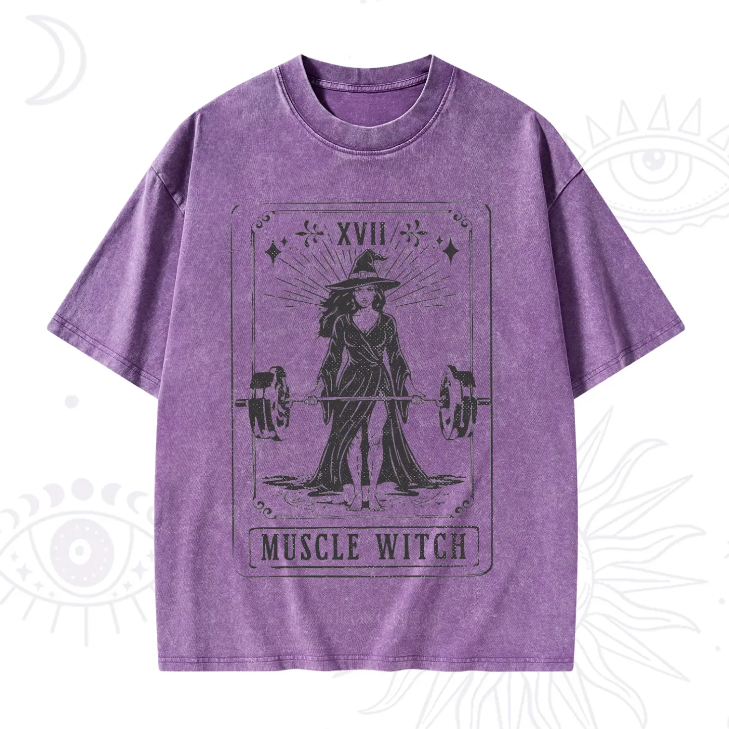 Purplehecate The Muscle With Tarot Washed T-Shirt