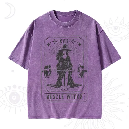 Purplehecate The Muscle With Tarot Washed T-Shirt