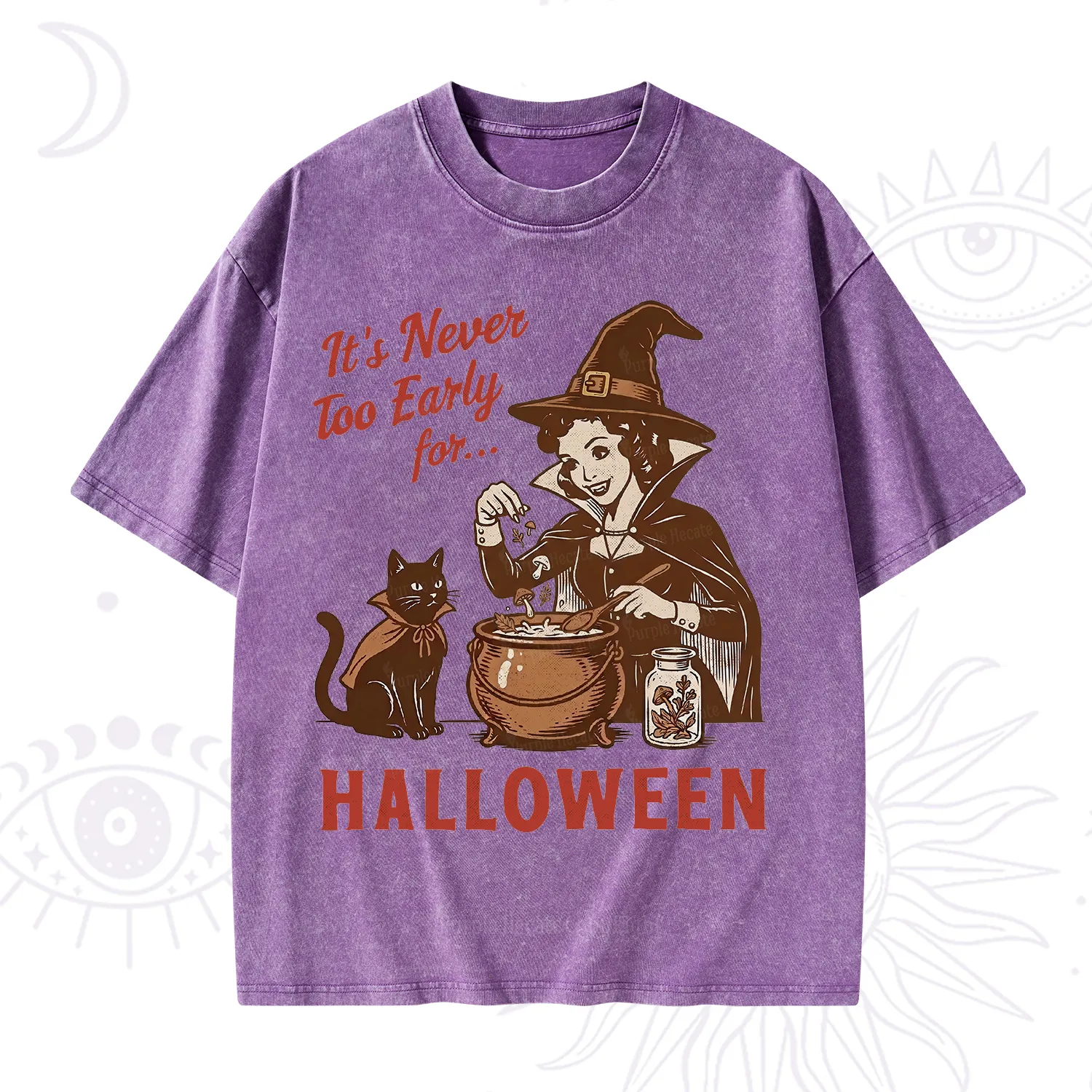 Purplehecate Never too Early for Halloween Washed T-Shirt