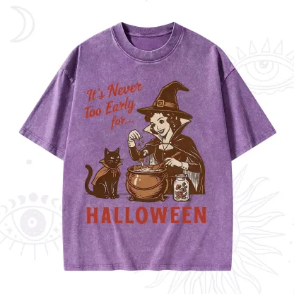 Purplehecate Never too Early for Halloween Washed T-Shirt
