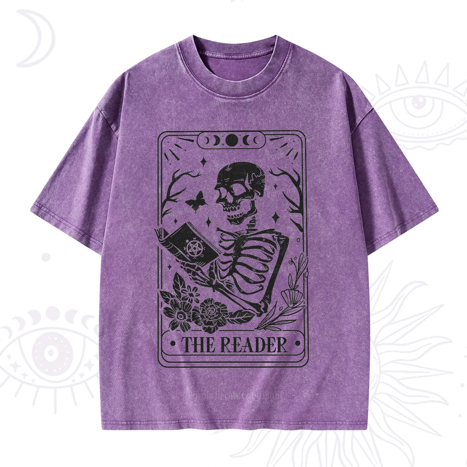 Purplehecate The Reader Tarot Card Washed T-Shirt