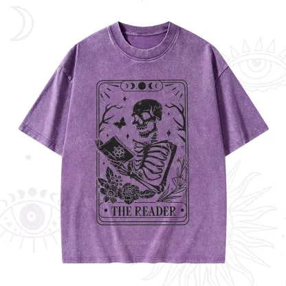 Purplehecate The Reader Tarot Card Washed T-Shirt