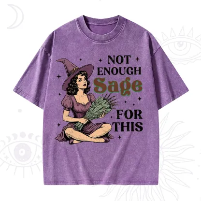 Purplehecate Not Enough Sage Witchcore Spiritual Washed T-Shirt