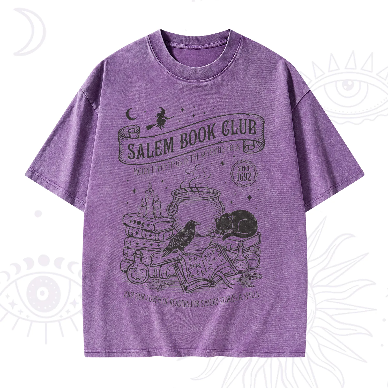 Purplehecate Salem Witch Book Club Washed T-Shirt