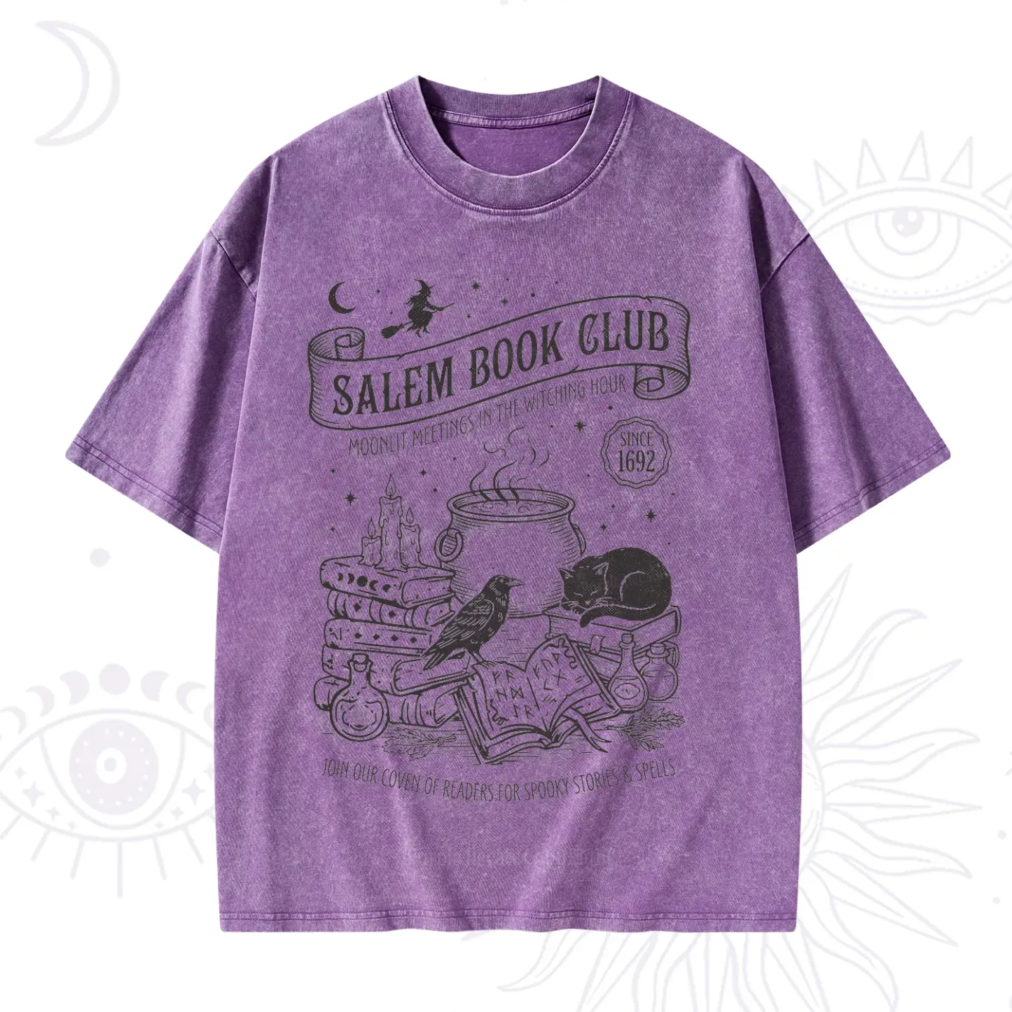 Purplehecate Salem Witch Book Club Washed T-Shirt